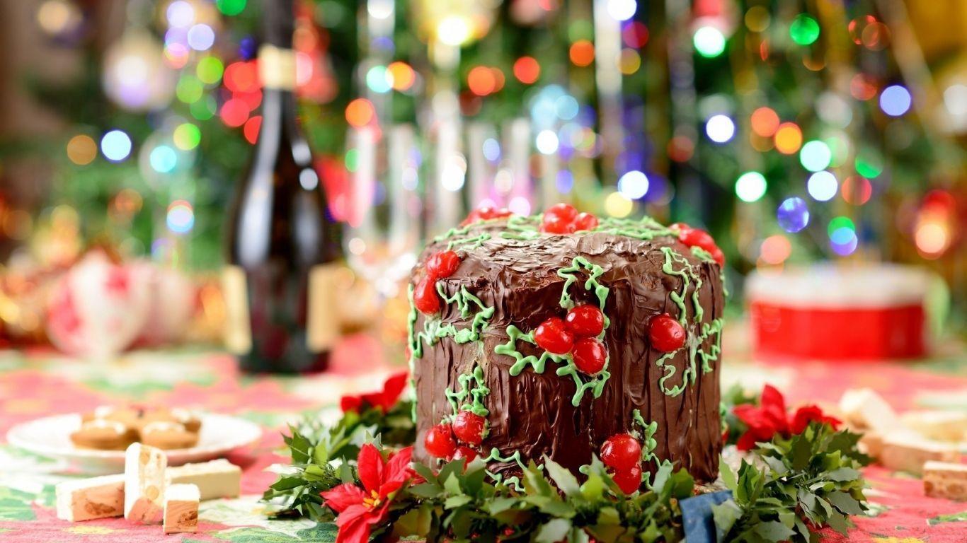 1366x768 Christmas Food Wallpaper