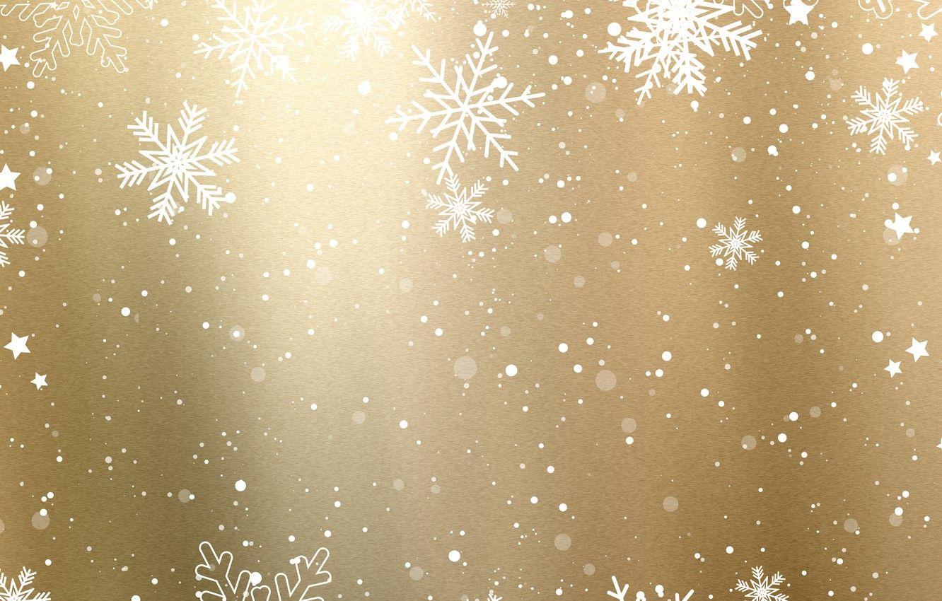 1332x850 Wallpaper winter, snow, snowflakes, background, golden, Christmas, winter, background, snow, snowflakes image for desktop, section текстуры