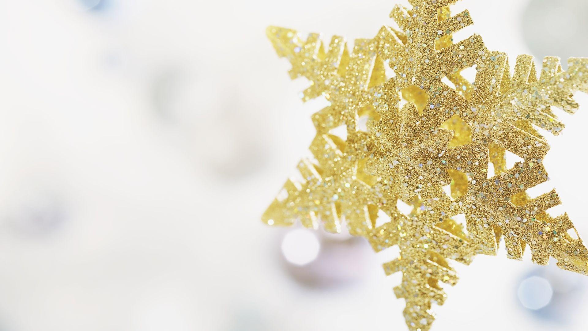 1920x1080 Gold Snowflake Ornament