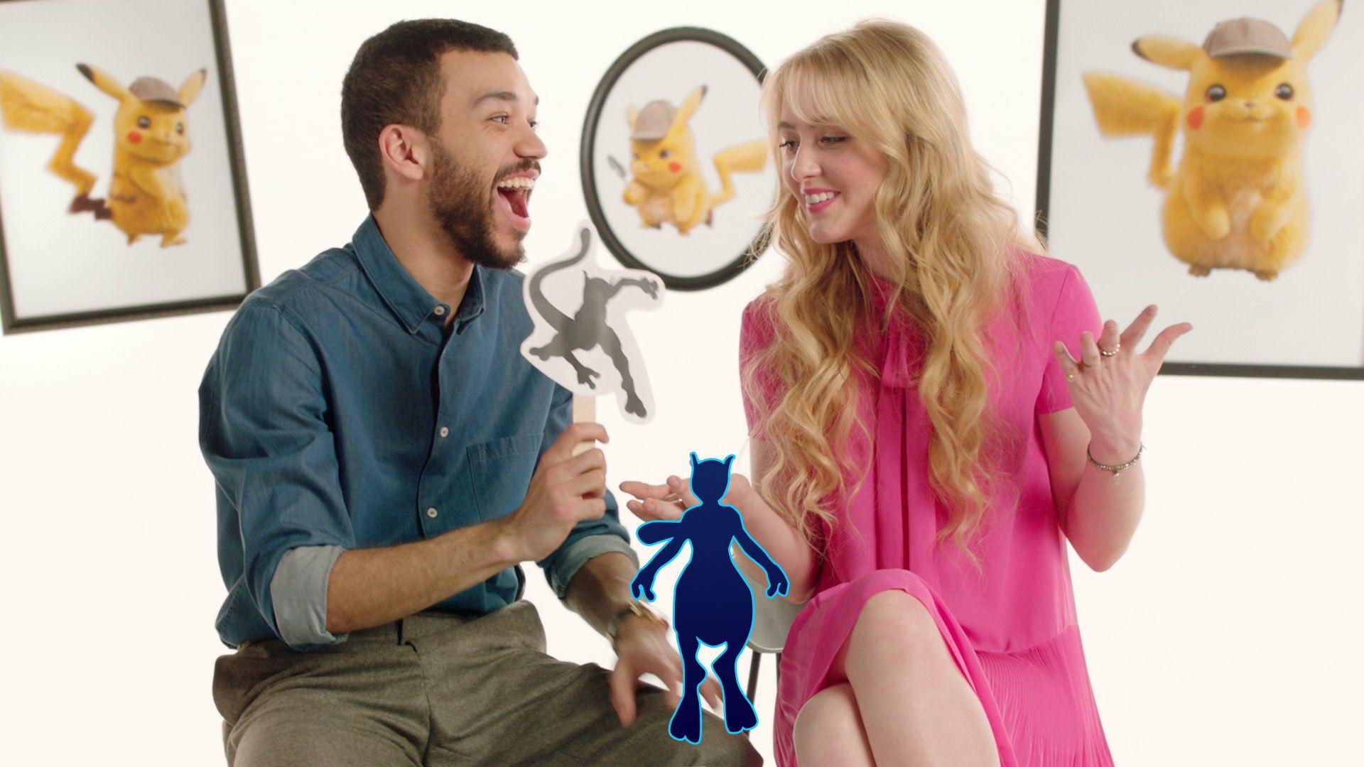 1920x1080 Pokemon: Detective Pikachu's Justice Smith and Kathryn Newton play a game of Guess that Pokemon