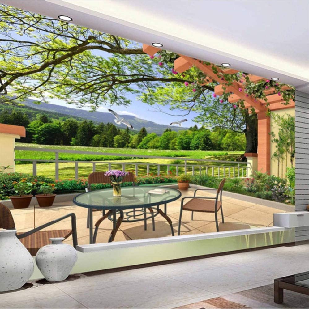 Hình nền Ponana 999x1000 Giấy dán tường vườn 3D Roll Trang trí nội thất Hình nền phòng ngủ Phòng khách Bức tranh tường nền 250X175Cm: Nhà & bếp