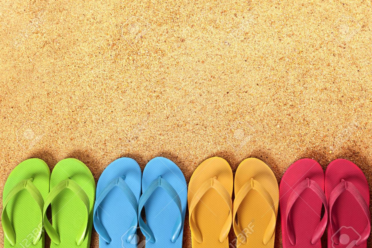 1300x866 Row Of Flip Flops Beach Outdoor Gear Cheap Womens Ladies