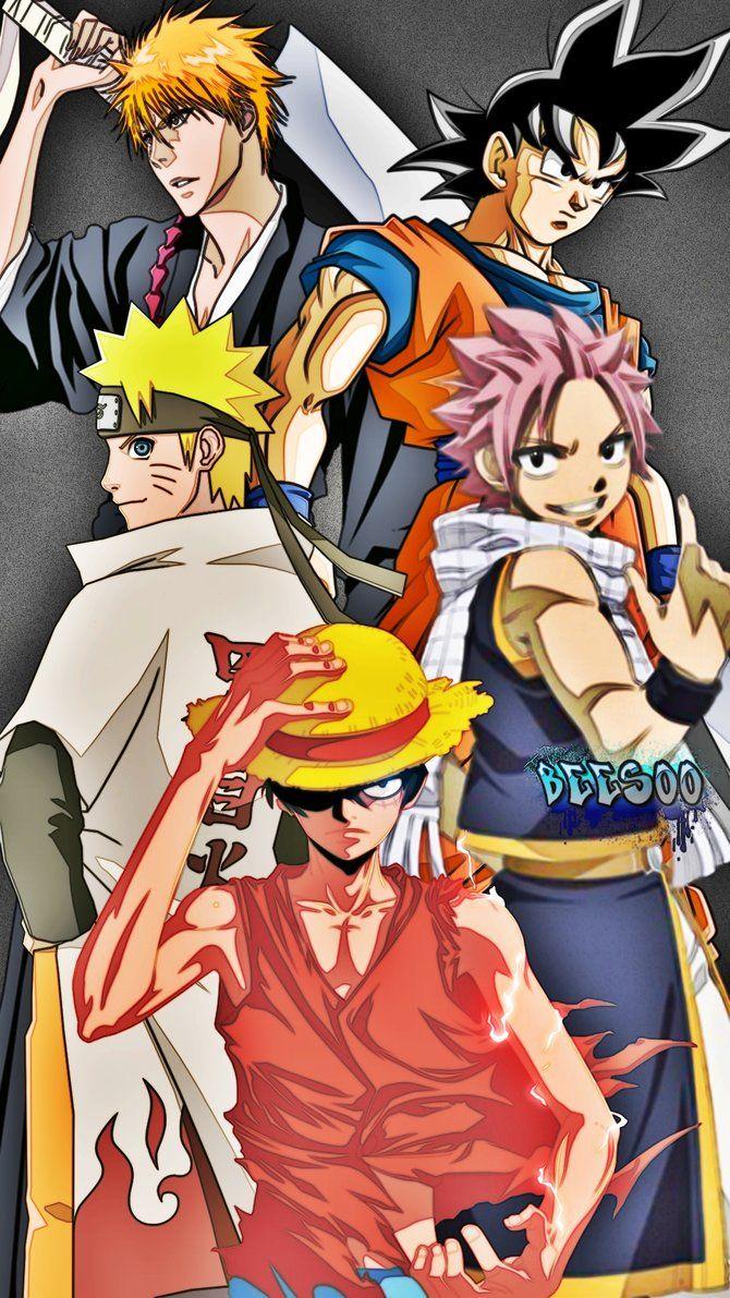 670x1191 Naruto And Goku Wallpaper