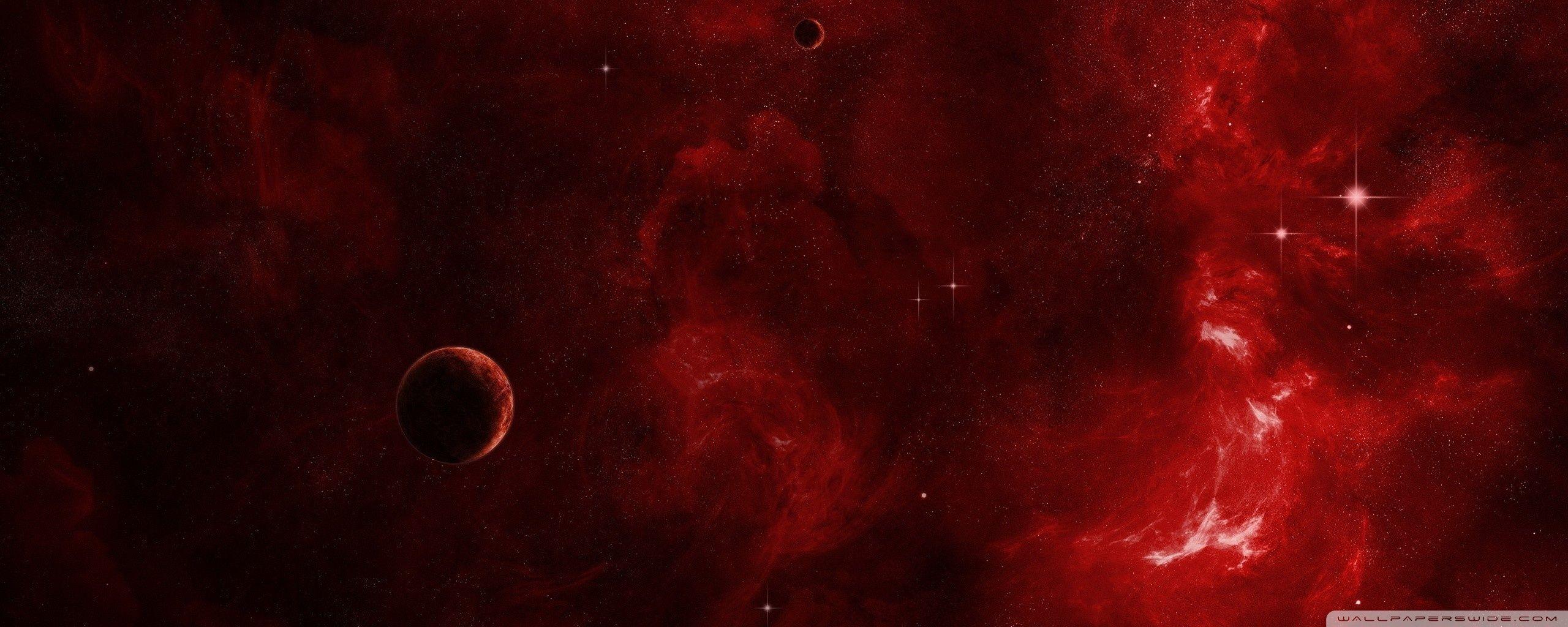 2560x1024 Computer Baddie Red Wallpaper