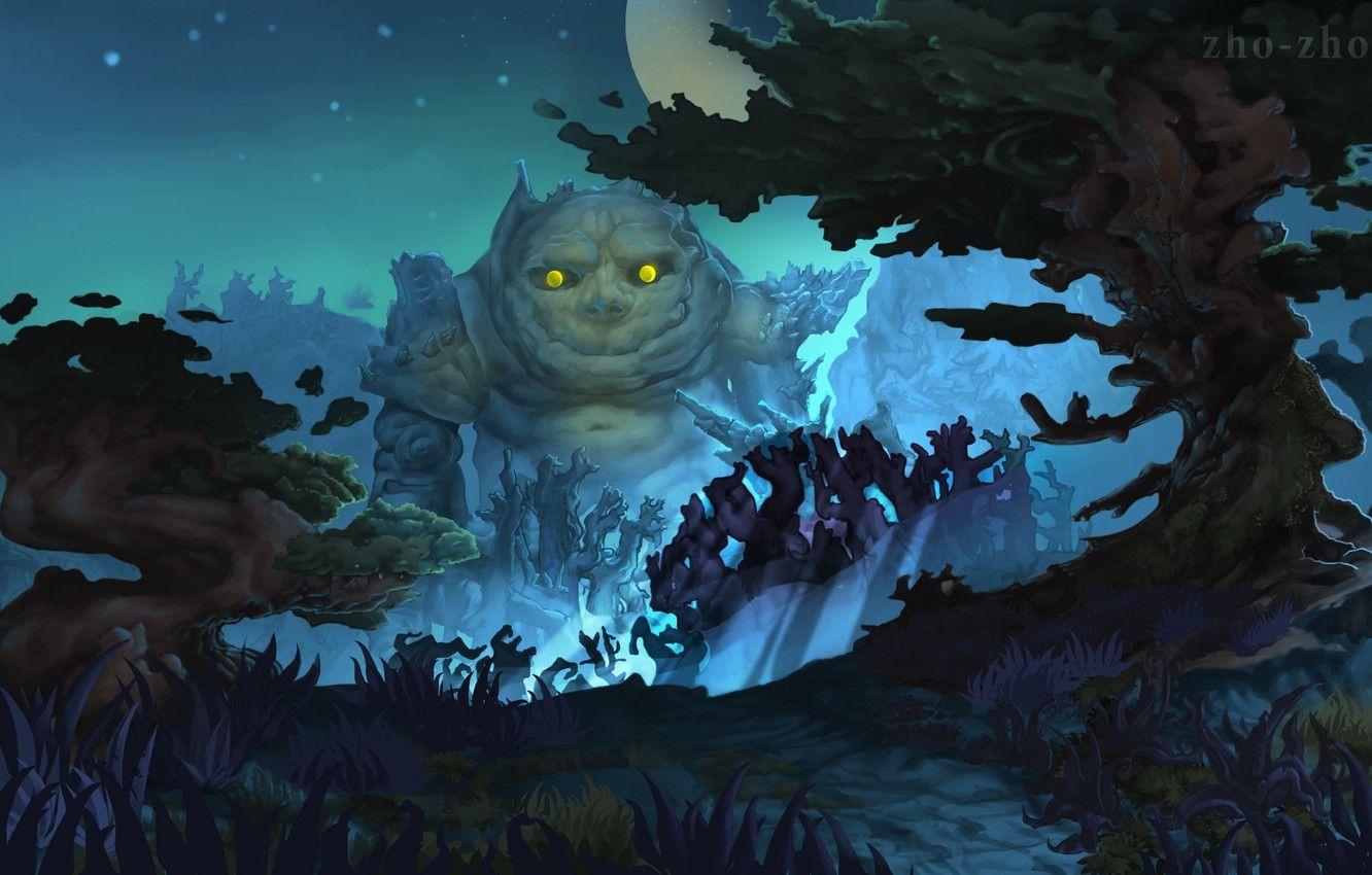1332x850 Wallpaper forest, fantasy, art, Golem, illustrator, forest Guardians, Grigoriy Samoilov image for desktop, section фантастика