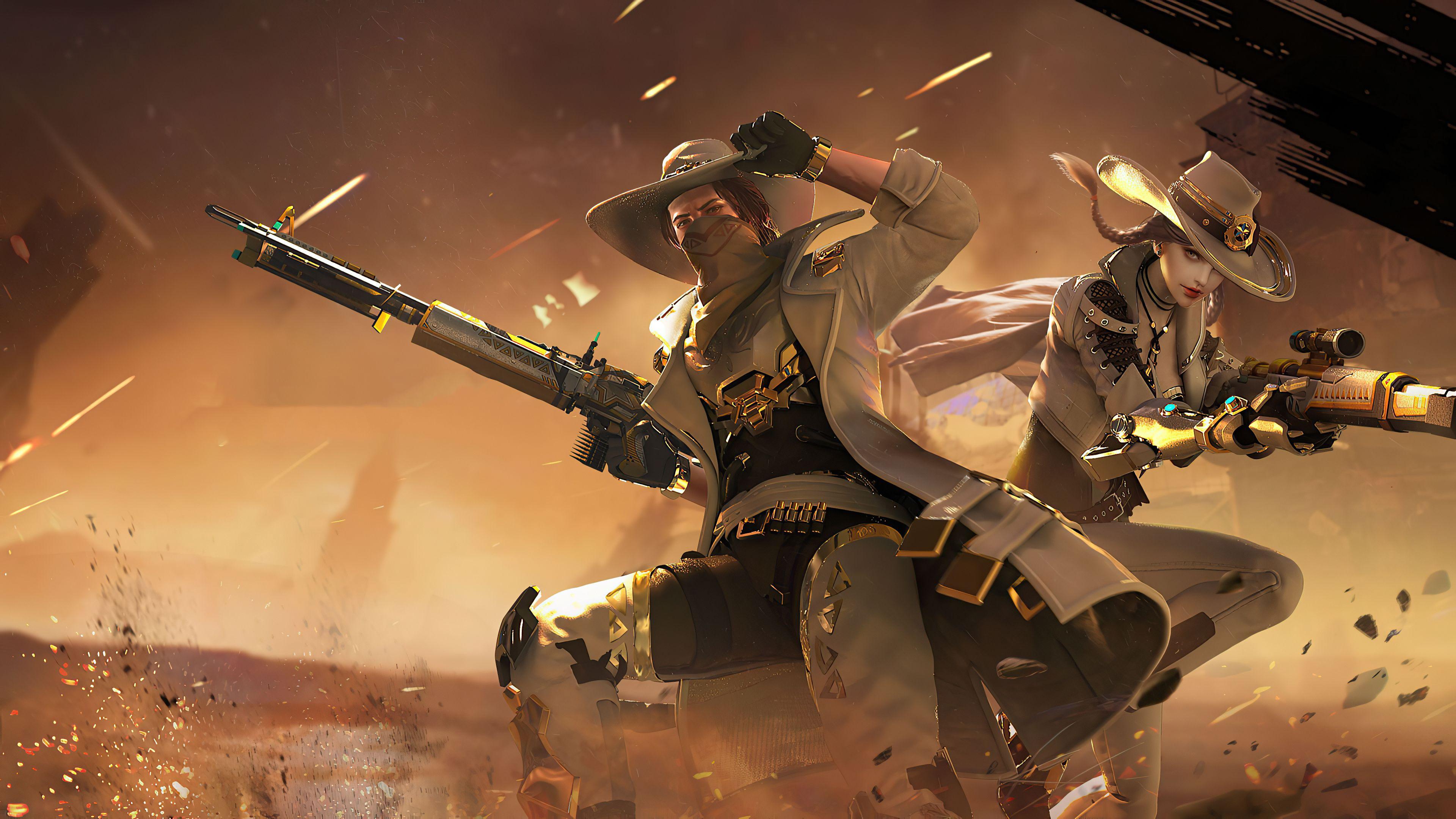3840x2160 Desktop Wallpaper Cowboys' Skin, Video Game, Garena Free Fire, HD Image, Picture, Background, 585d29