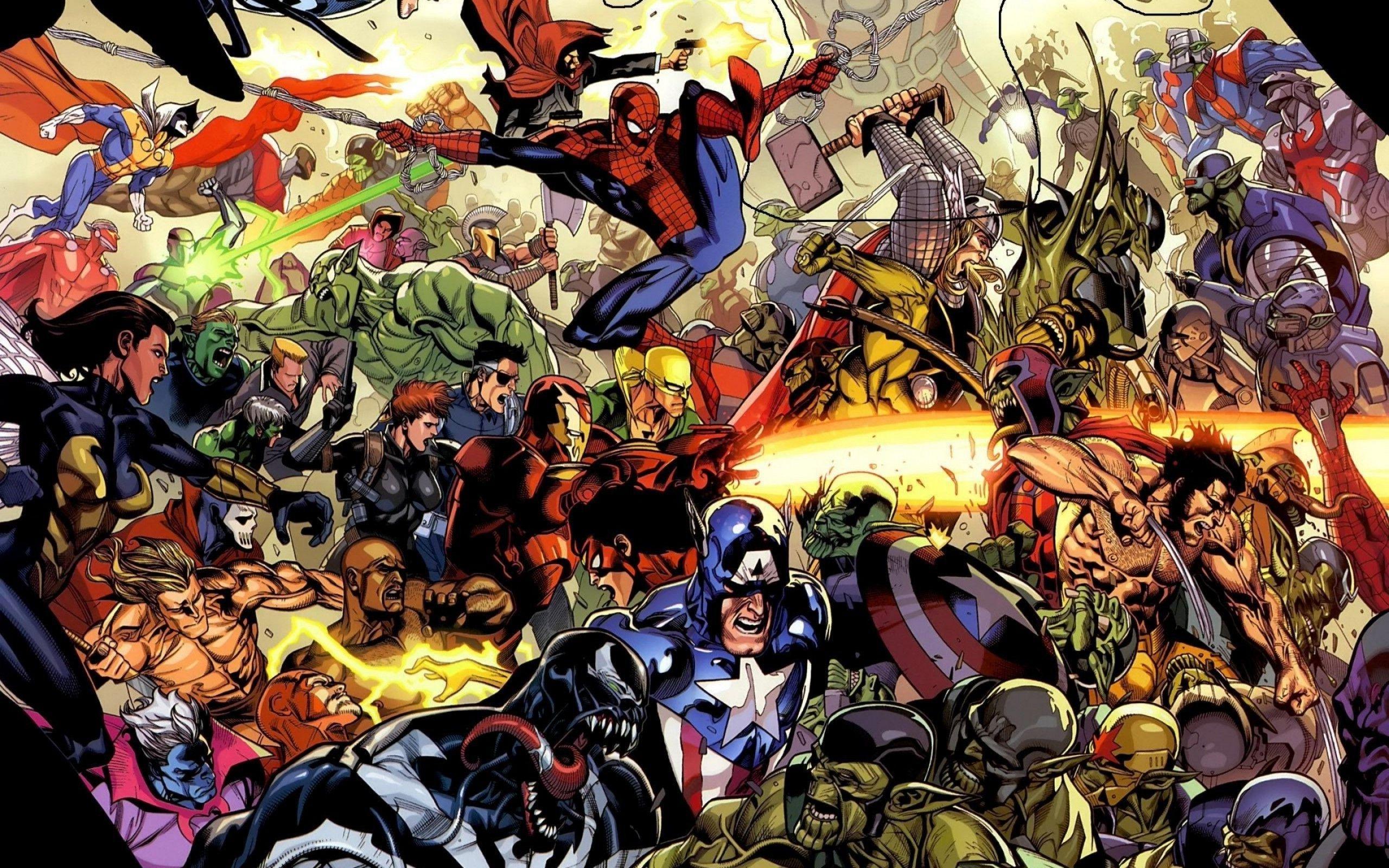 2560x1600 Marvel Comics, Superhero, Spider Man, Venom, Iron Man, Captain America, Thor, Wolverine, Iron Fist Wallpaper HD / Desktop and Mobile Background