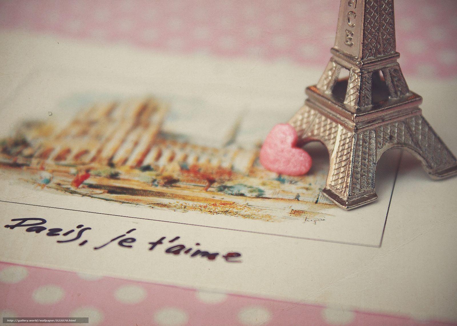 1600x1143 Download Wallpaper Paris, Love, Postcard Free Desktop Je T Aime