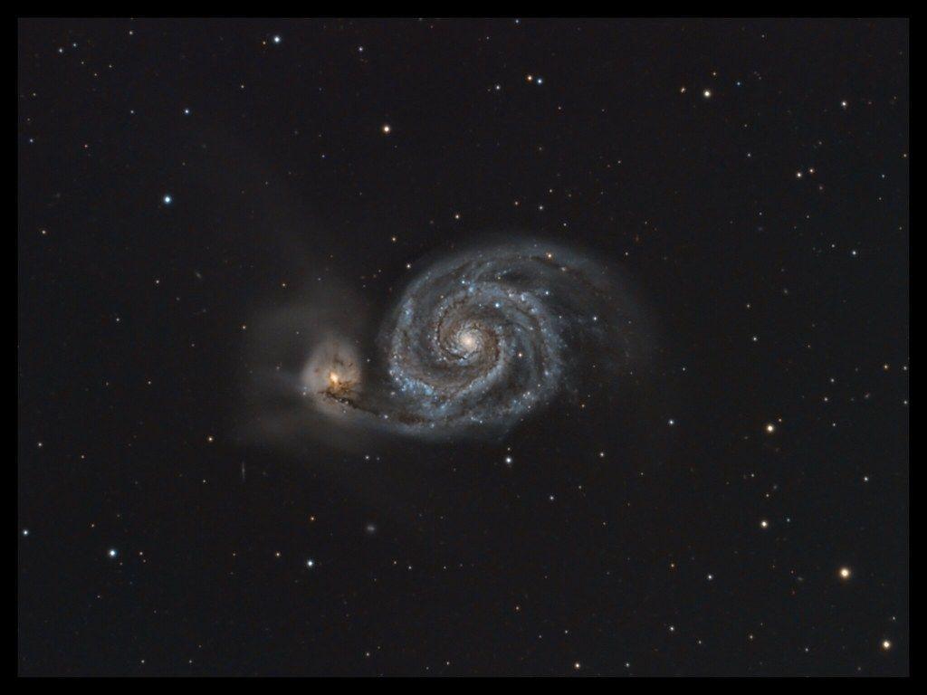 1024x768 M51 Whirlpool Galaxy. M51 Whirlpool Galaxy in U