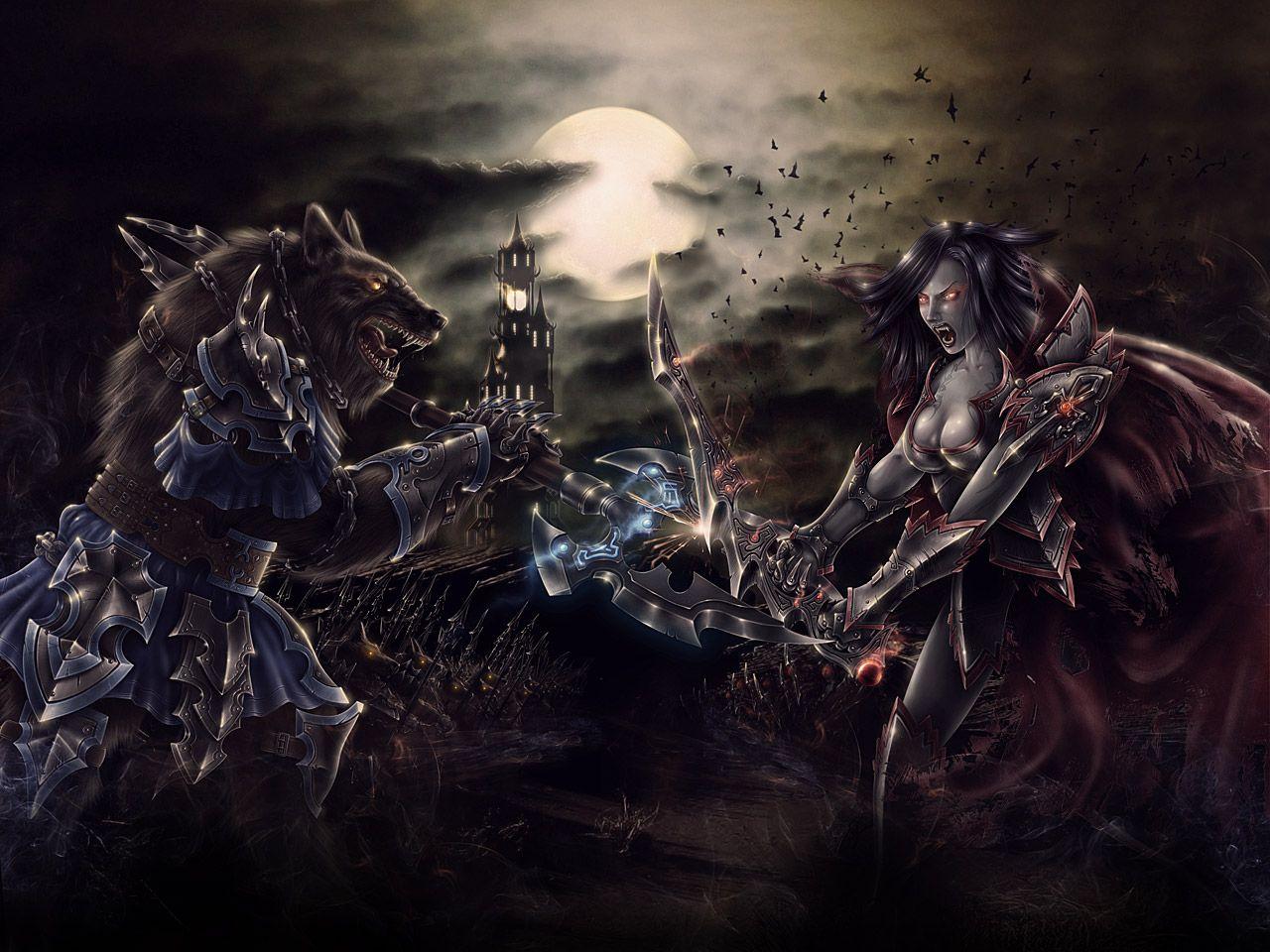 1280x960 Girl Wolf Trainer Hình nền Từ Werewolf Wallpaper - Werewolf Vs Vampire Art