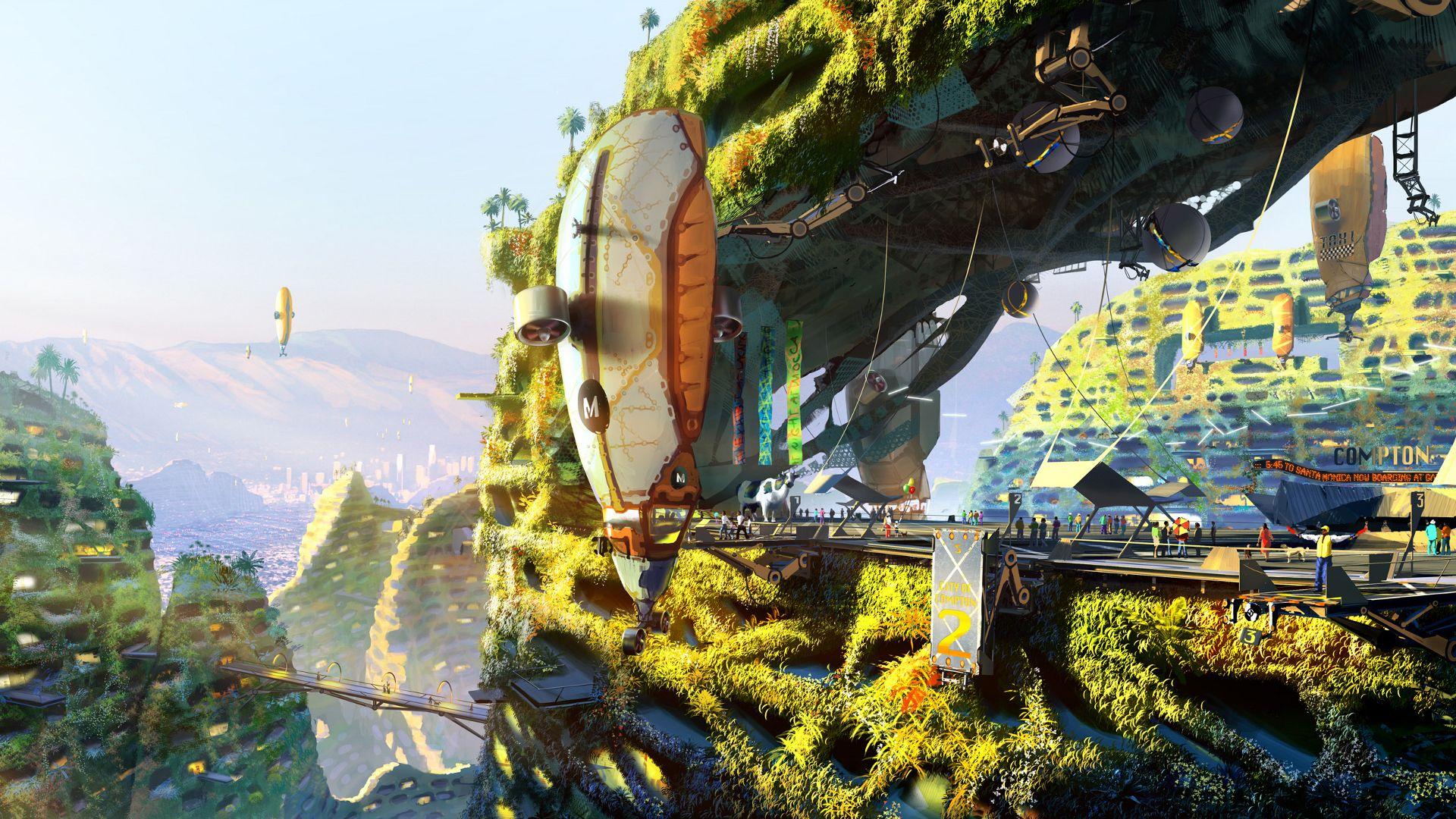 Solarpunk Aesthetic  Anime scenery wallpaper, Fantasy background