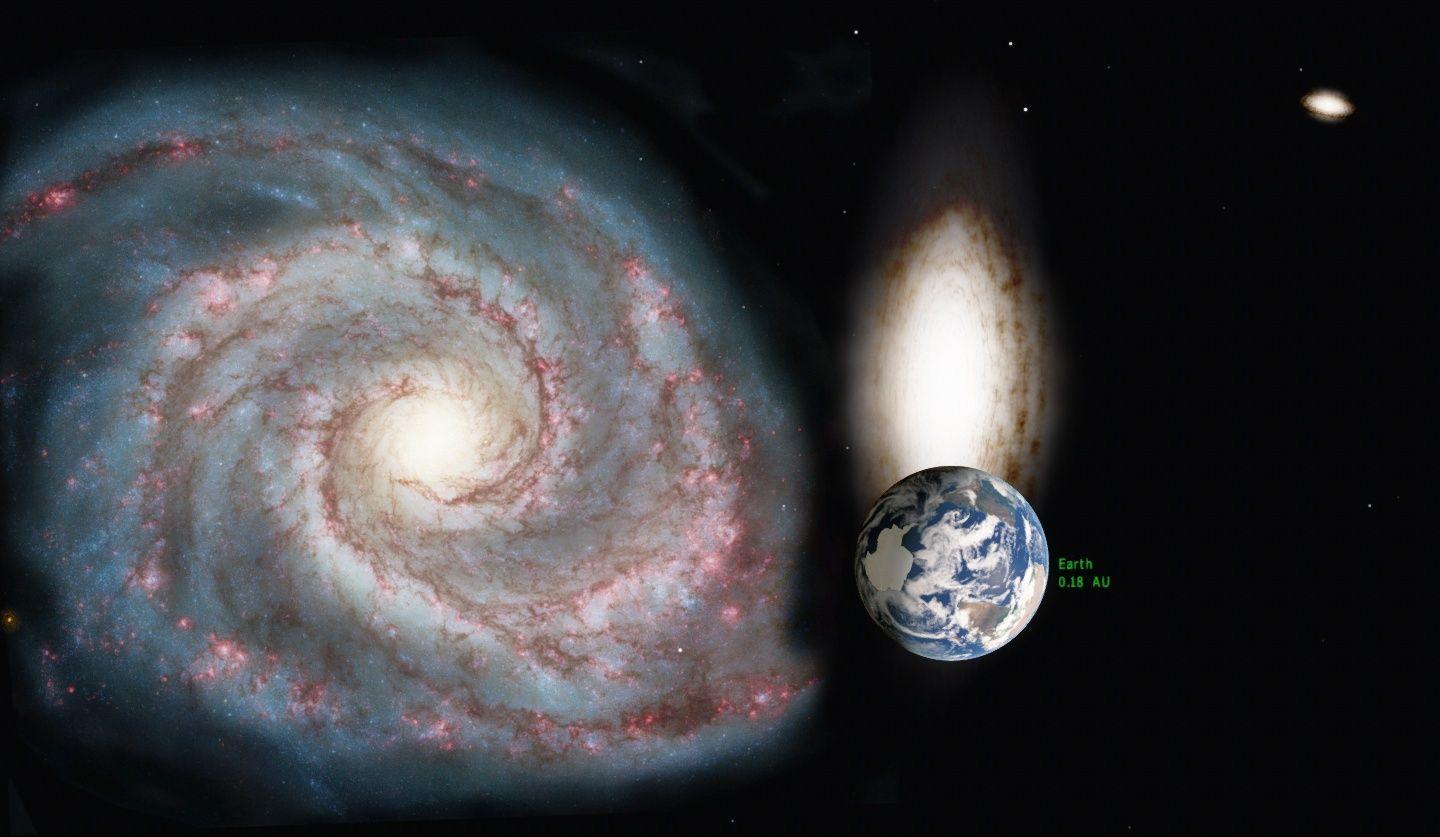 1440x837 Earth and the Whirlpool Galaxy: spaceengine