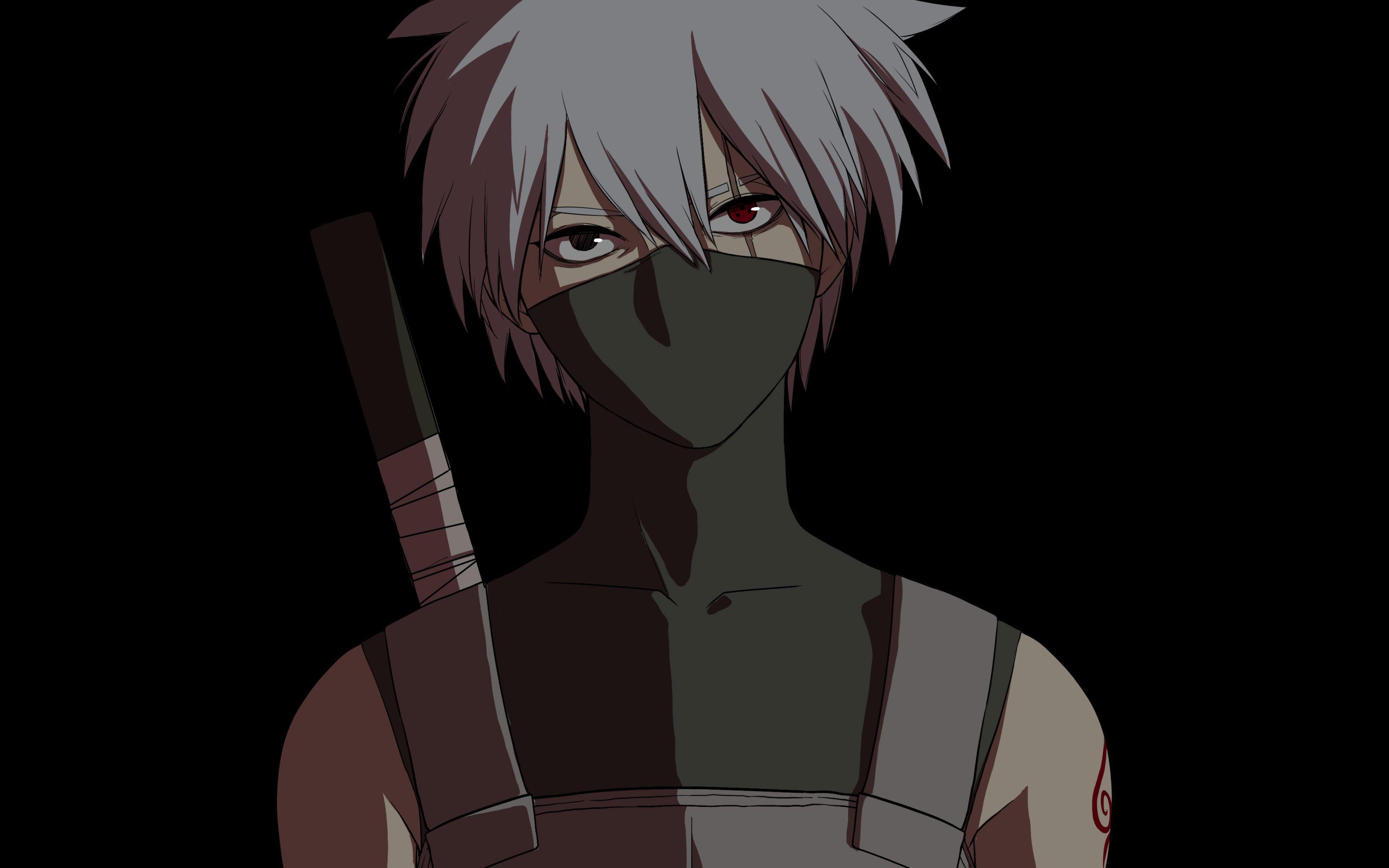 3840x2400 Download wallpaper Kakashi Hatake, 4k, Naruto characters, minimalism, Sharingan, Hatake Kakashi, manga, samurai, Naruto for desktop with resolution 3840x2400. High Quality HD picture wallpaper