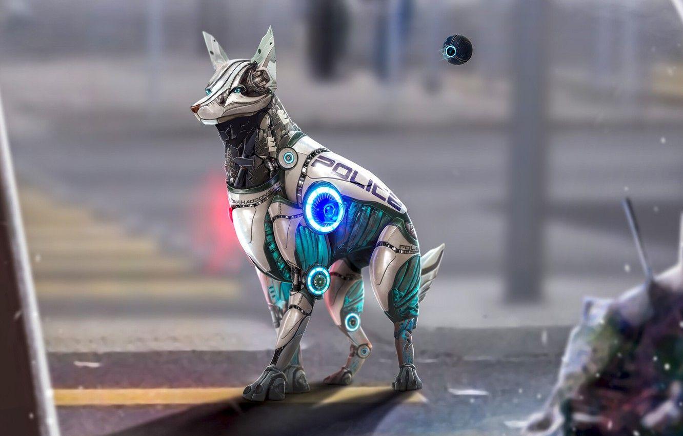 1332x850 Wallpaper Dog, Robot, Police, Android, Fantasy, Dog, Police, Robot, Fiction, Science Fiction, Sci Fi, Mecha, Future Police, By Jarek Madyda, Future Police (Dog) K Jarek Madyda Image For Desktop, Section фантастика