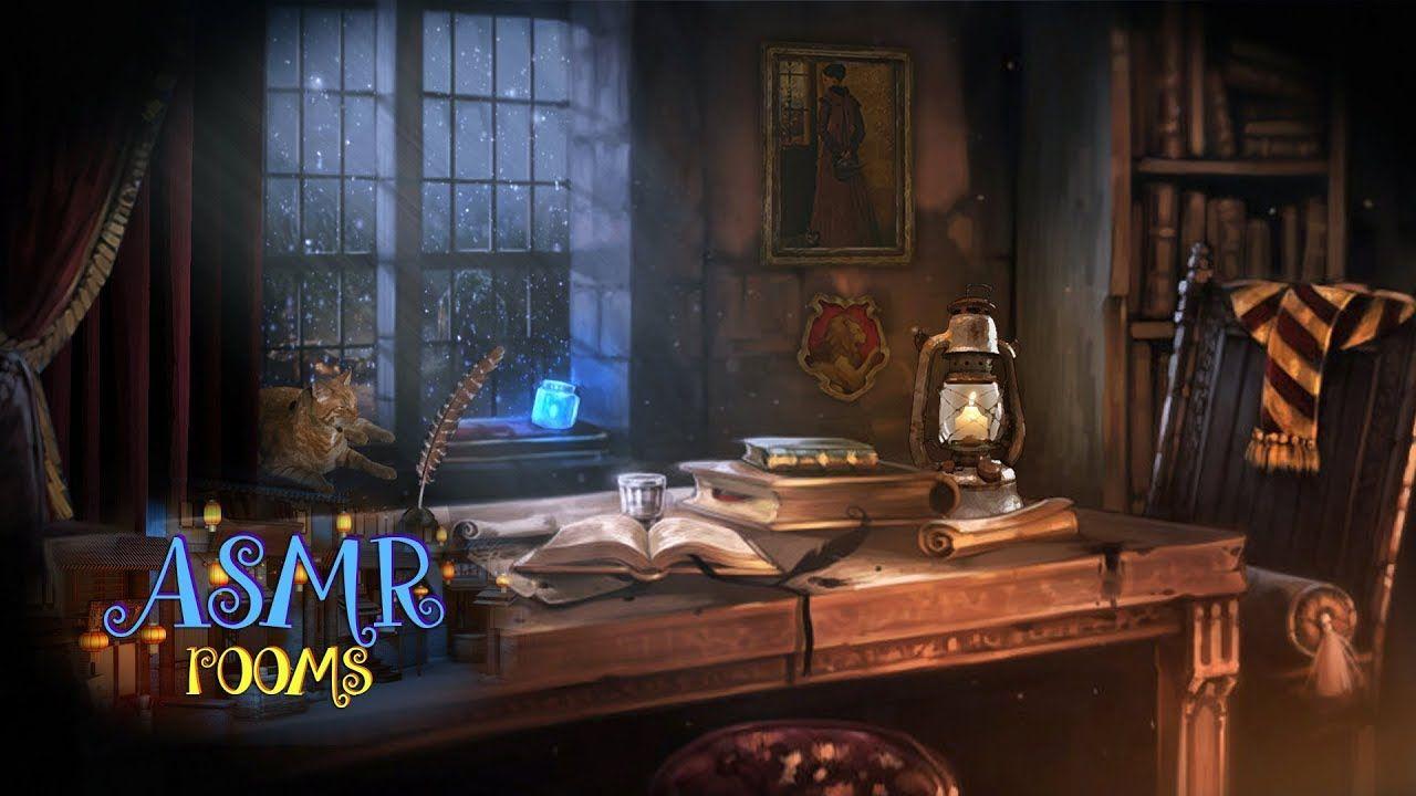 1280x720 Gryffindor Common Room REMAKE Potter Inspired ASMR ambience white noise 1 hour