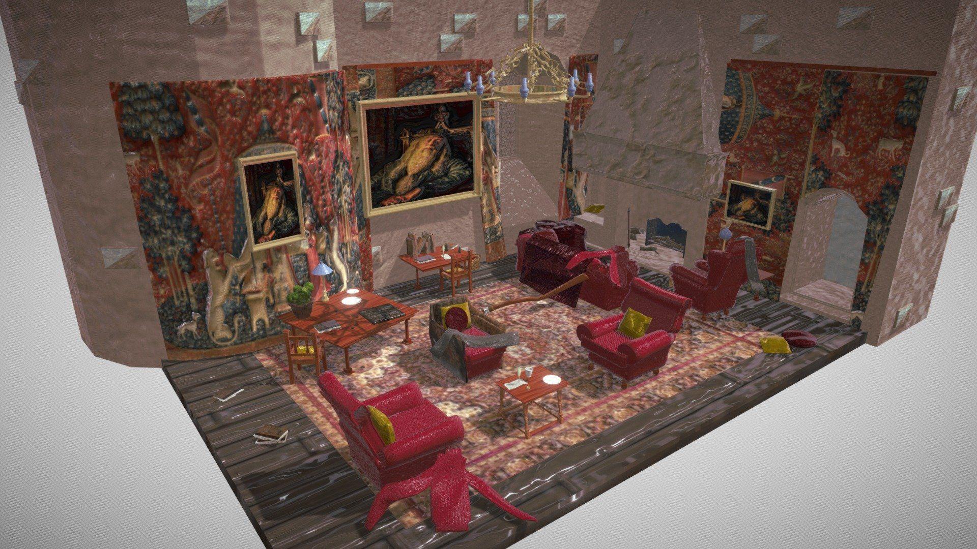 1920x1080 Gryffindor Common Room (Isometric View) model by megangrant22 [9d7299b]