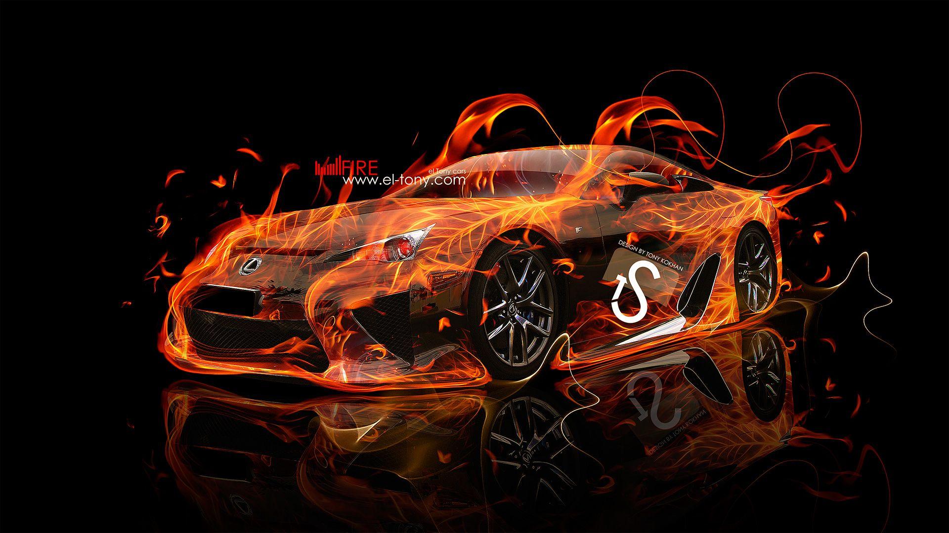 1920x1080 Free download Lexus LFA Fire Car 2013 HD Wallpaper design by Tony Kokhan [ [1920x1080] for your Desktop, Mobile & Tablet. Explore Car Wallpaper for Fire. Cool Fire Wallpaper