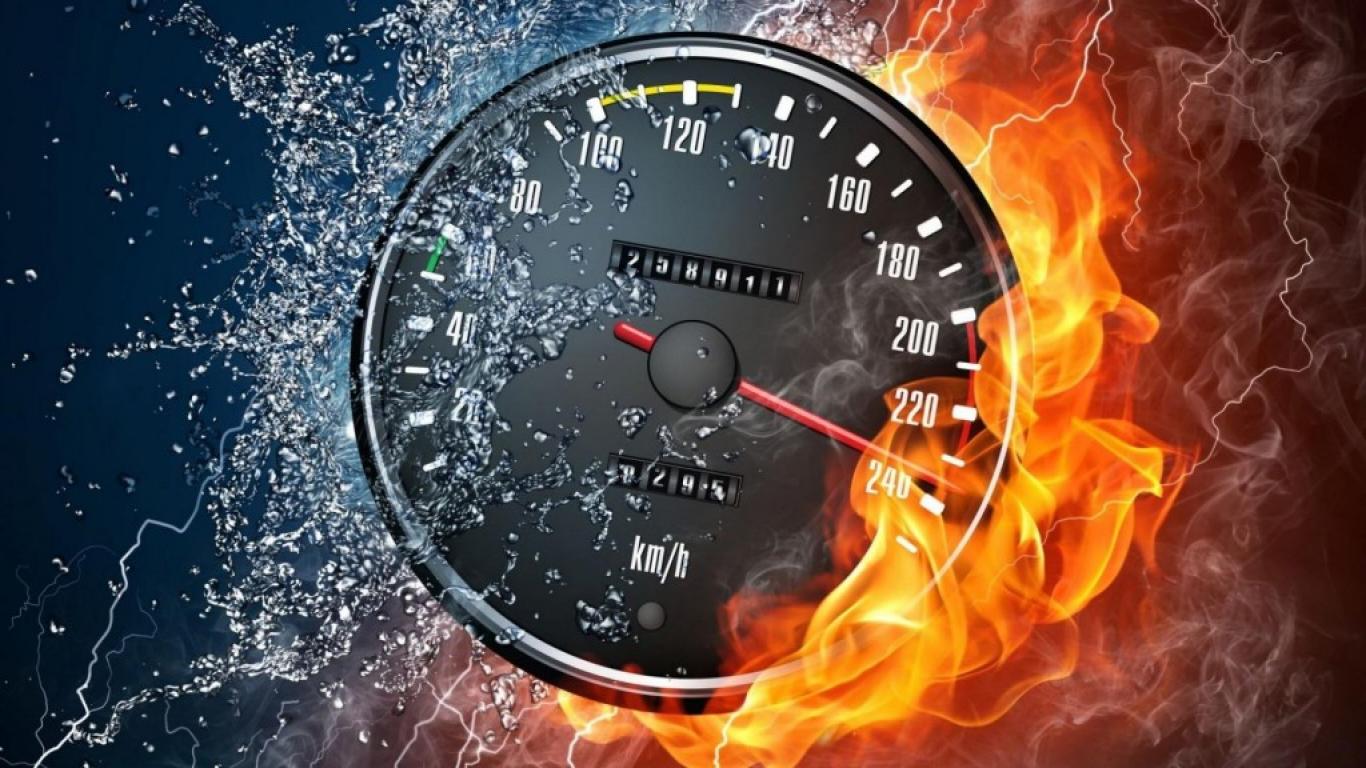 1366x768 Flying Car Fire Speed