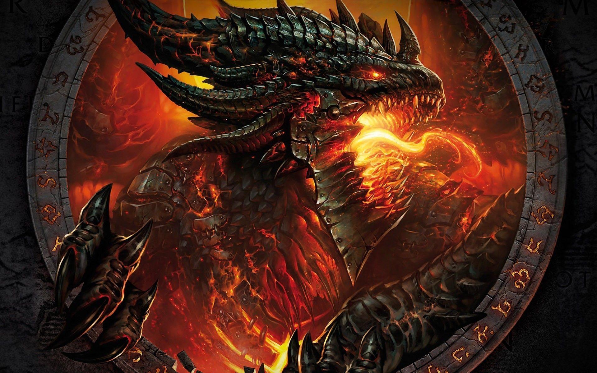 1920x1200 Fire Dragon Background Pics