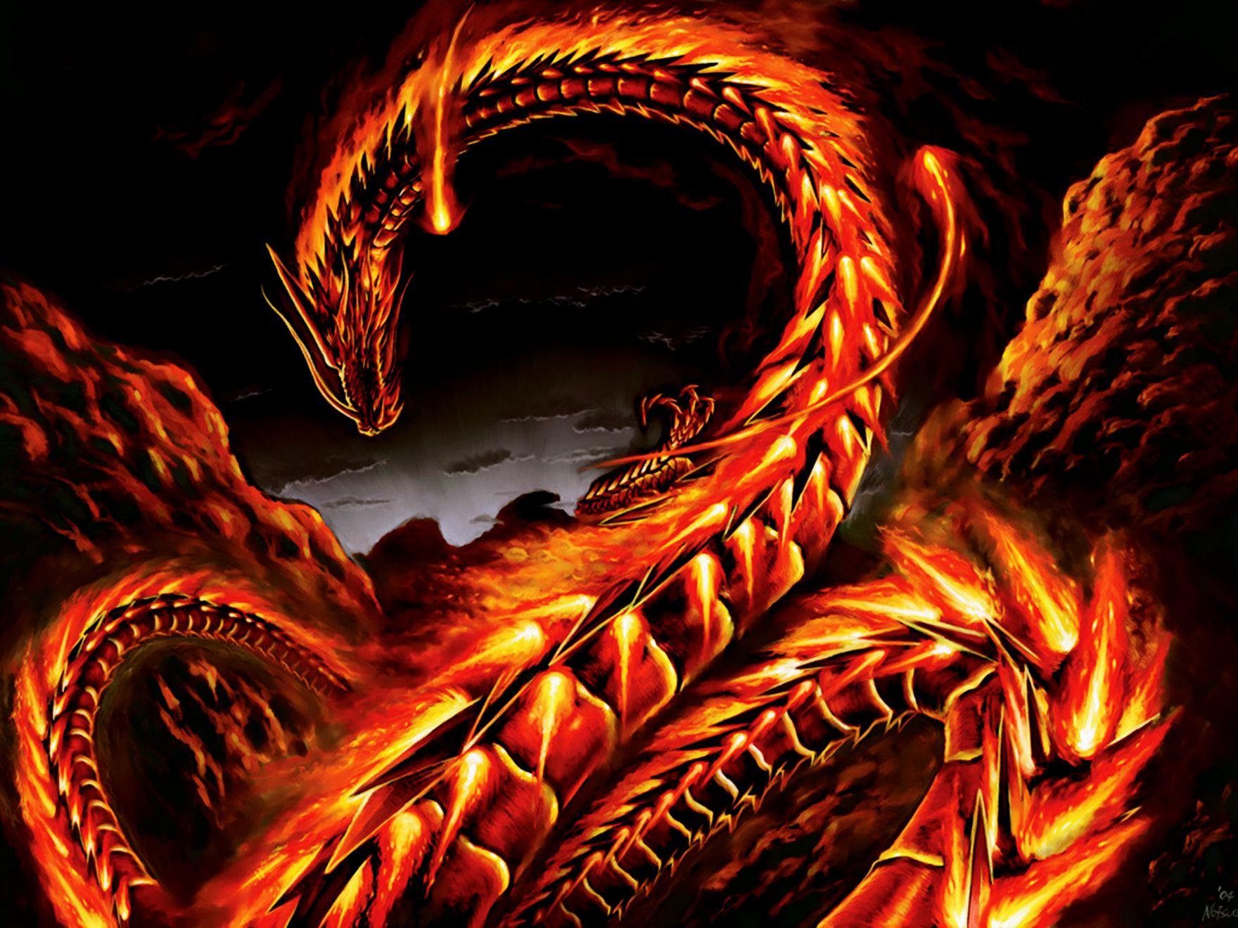 1760x1320 Dragon Orange Wallpaper