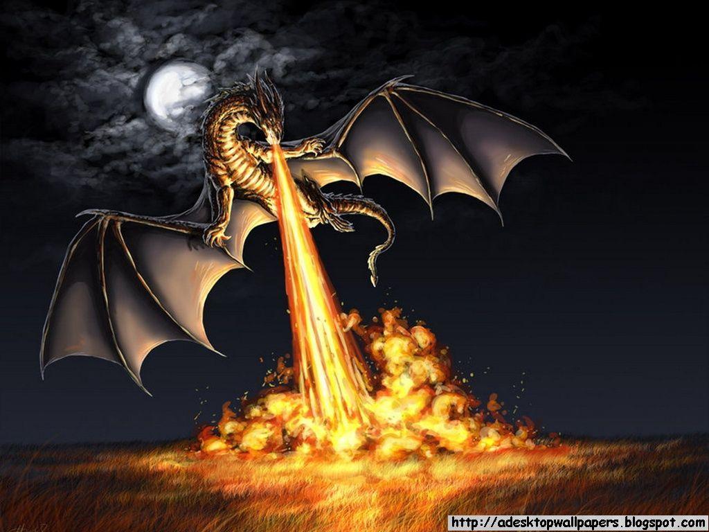 1024x768 Breathing Fire Dragon HD Wallpaper