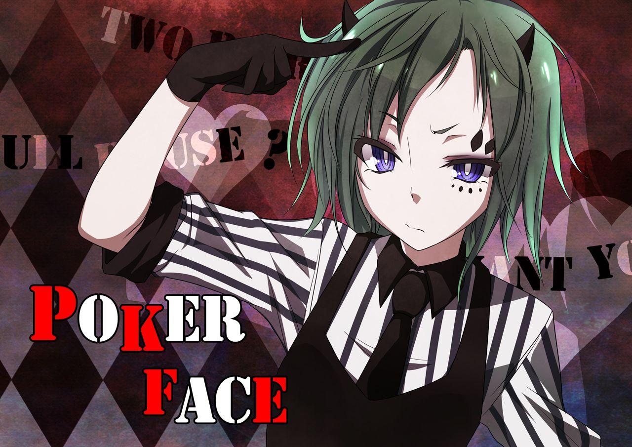 1280x905 blue eyes green hair gumi horns mtu poker face (vocaloid) vocaloid. konachan.com.com Anime Wallpaper