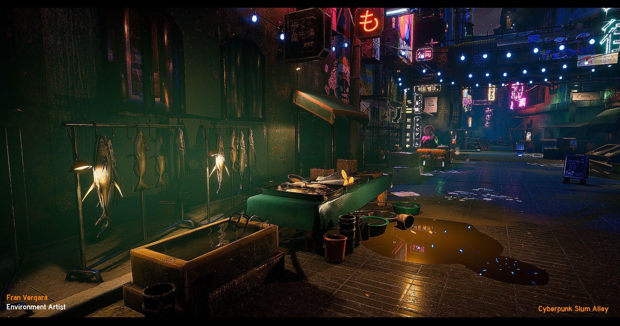 2048x1080 Cyberpunk Slum Alley B6 (The Suburbs)