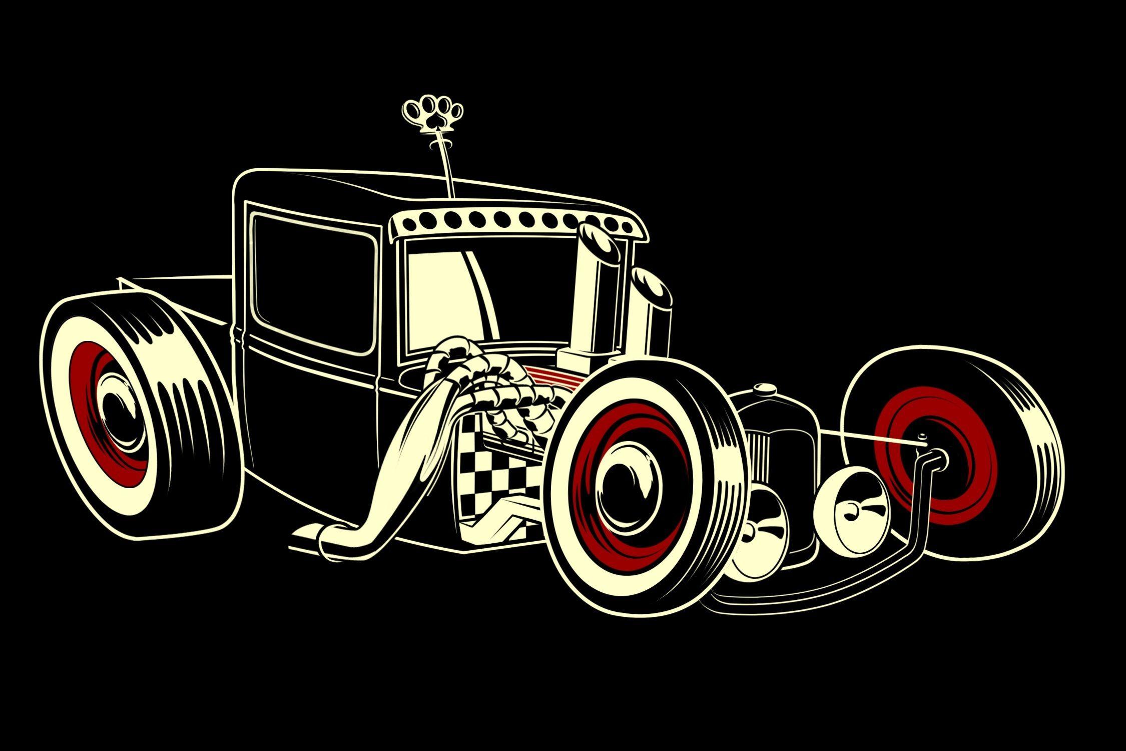 2250x1500 rat rods cartoons. rat rod hot retro vector emgine cartoon