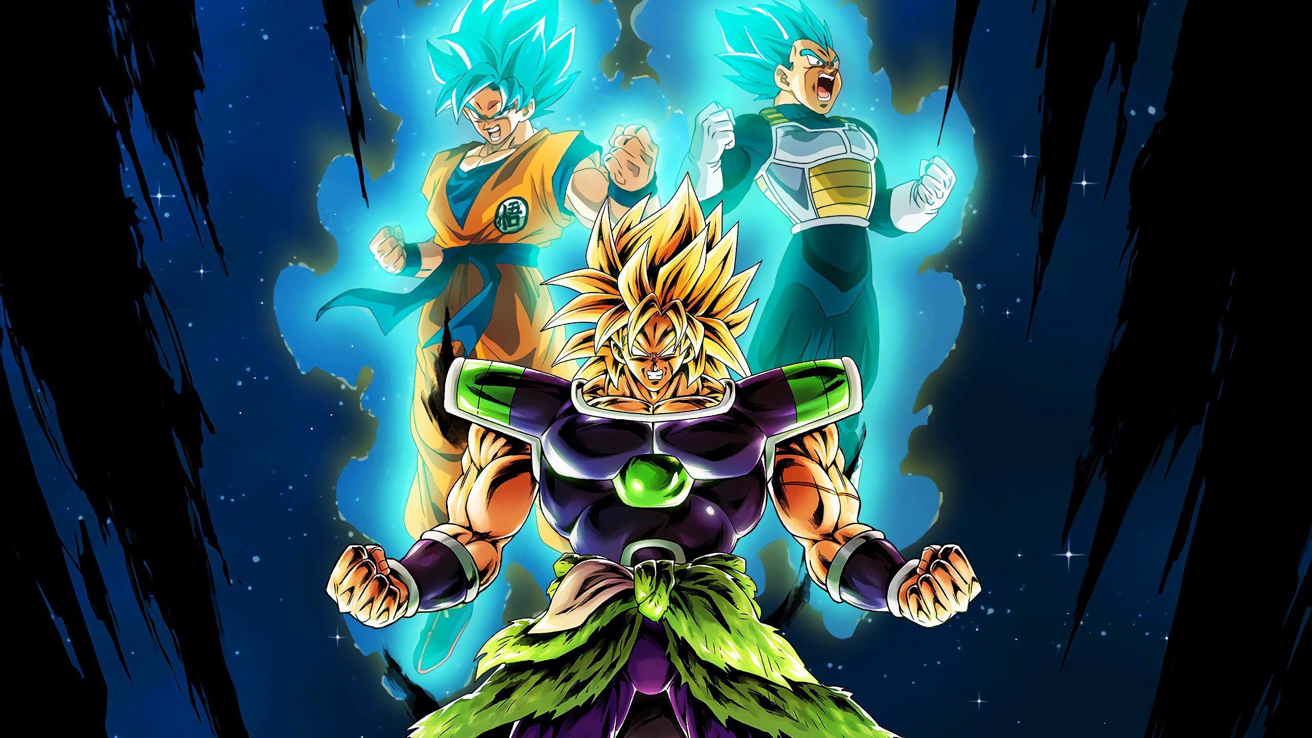 2560x1440 Broly Vegeta Goku Dragon Ball Super: Broly 4K Wallpaper