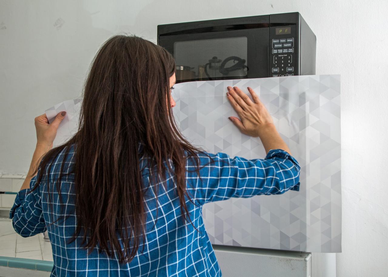 1280x914 How To Give A Refrigerator A Makeover With Wallpaper. How Tos