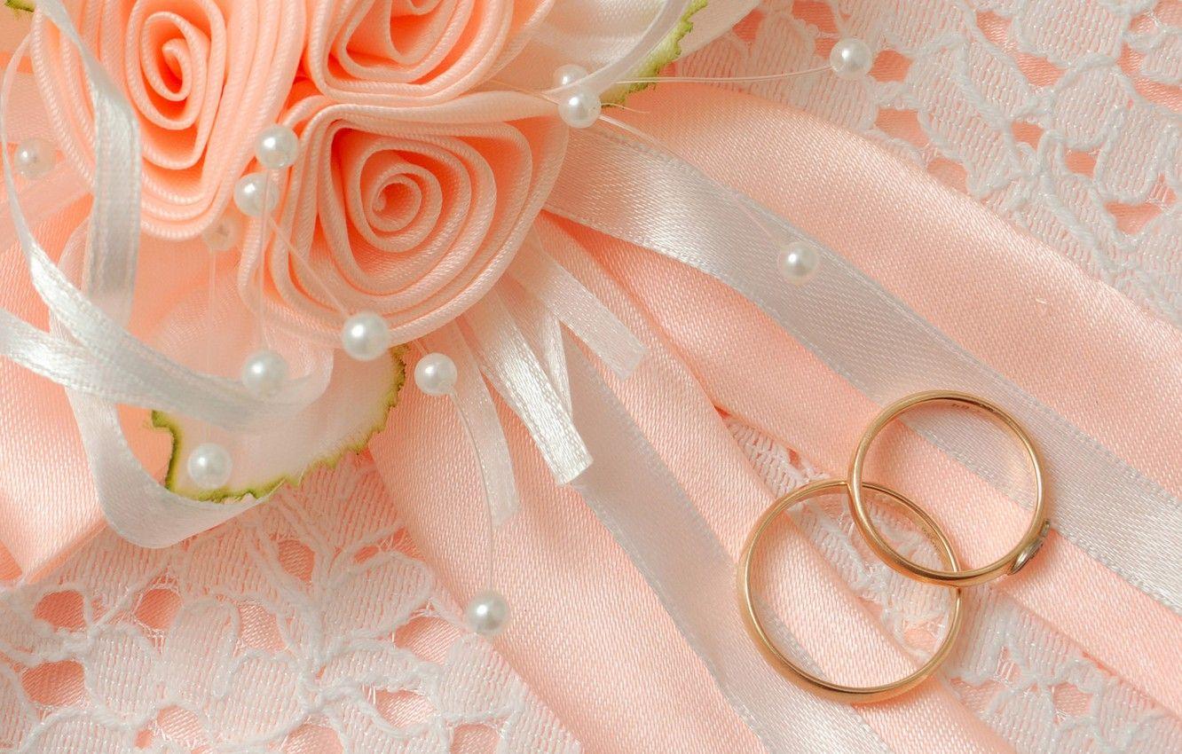1332x850 Wallpaper macro, flowers, bow, wedding, engagement rings image for desktop, section праздники