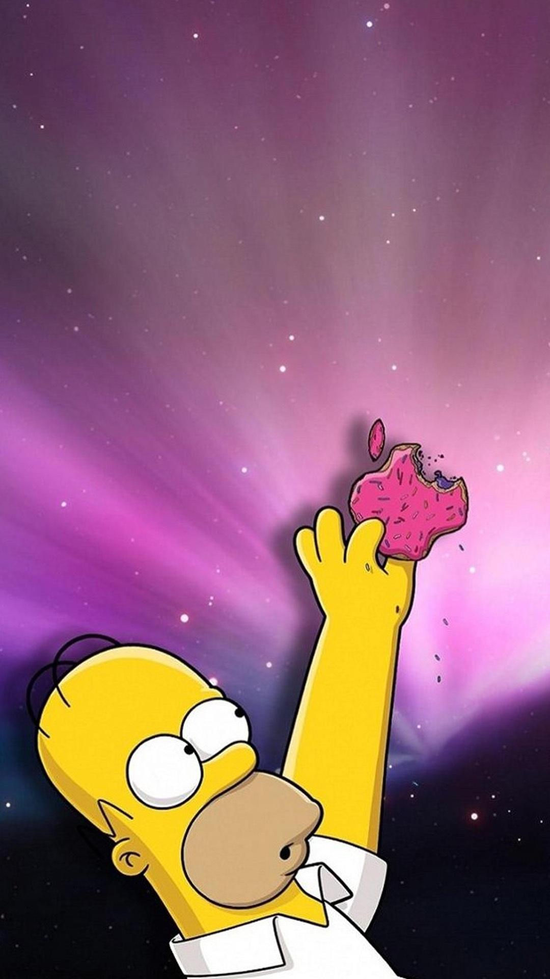 1080x1920 Cute Simpsons Cartoon iPhone Wallpaper Simpson Donut Png HD Wallpaper