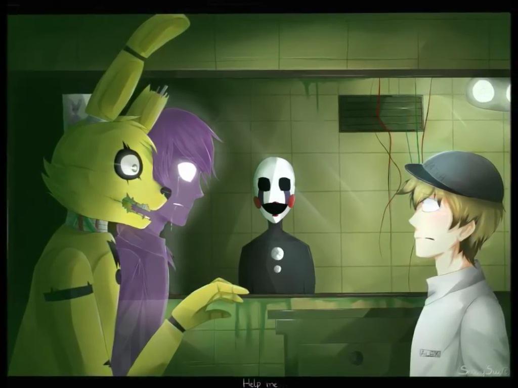 1024x768 Fnaf Springtrap Purple Man