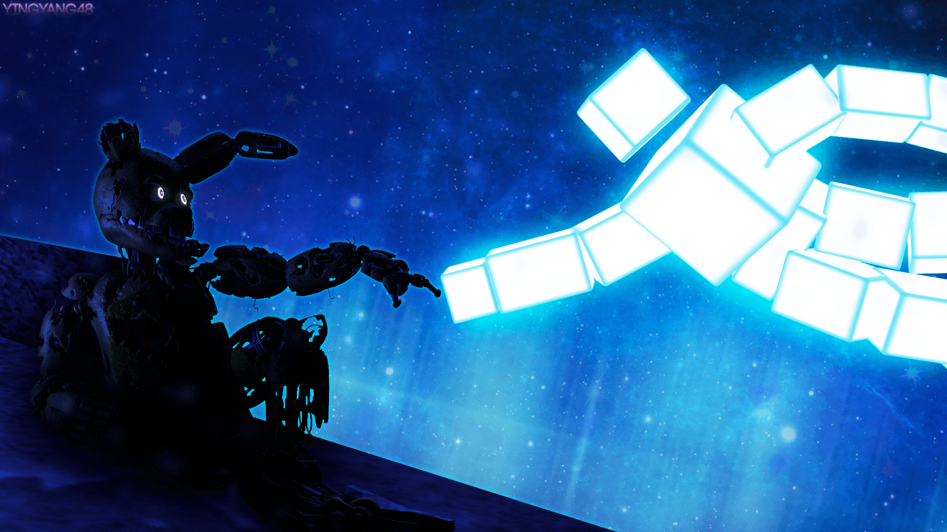 1920x1080 1920x1080 Springtrap (Five Nights at Freddys), The Creation of Adam, Five Nights at Freddys, There is No Pause Button wallpaper PNG