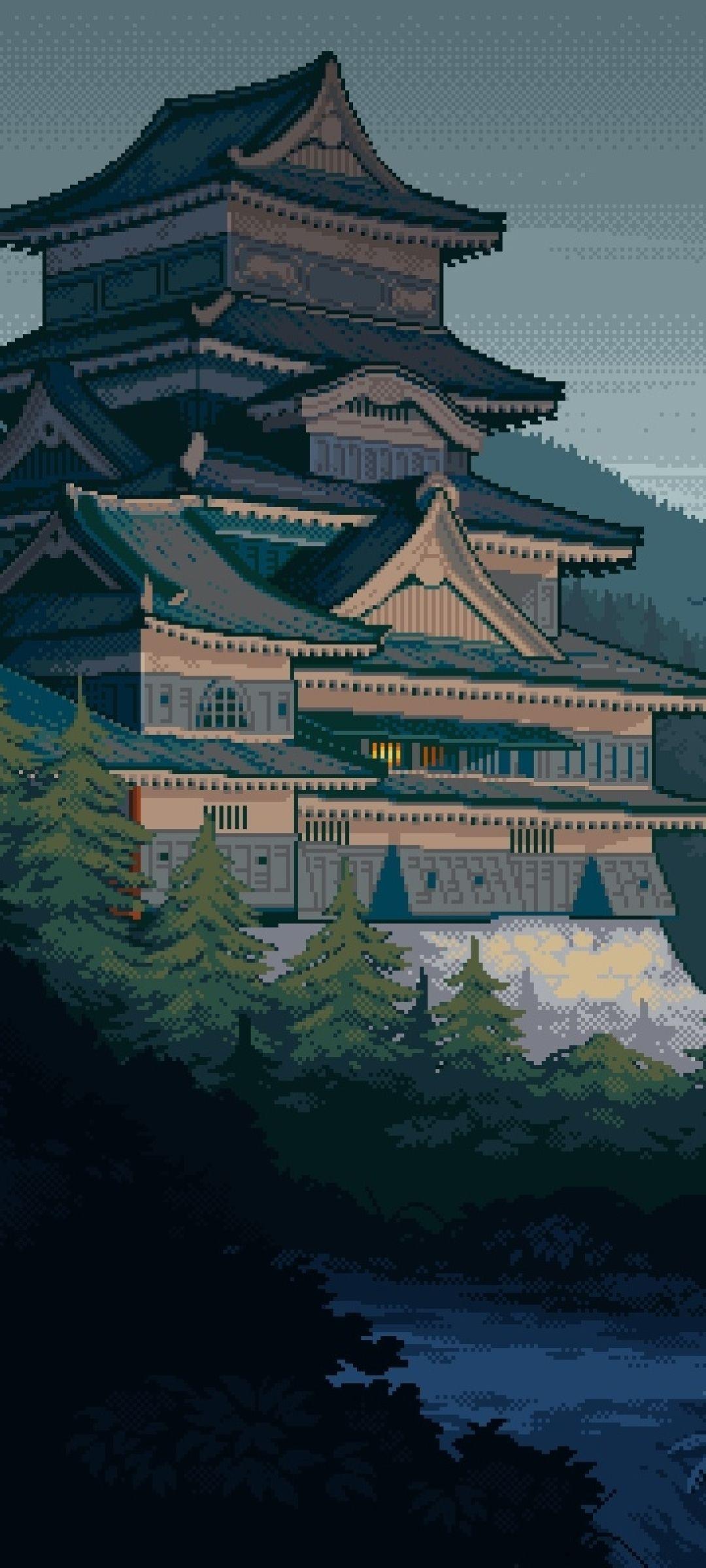 1080x2400 Japanese Castle Pixel Art 1080x2400 Resolution Wallpaper, HD Artist 4K Wallpaper, Image, Photo and Background