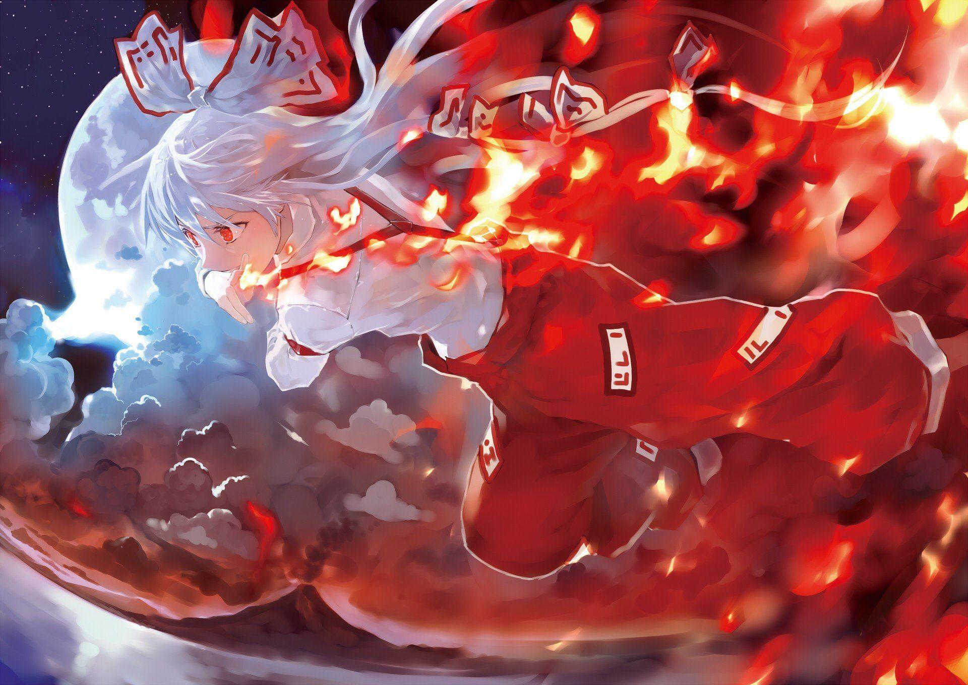 Fujiwara No Mokou Wallpapers Top Free Fujiwara No Mokou Backgrounds Wallpaperaccess