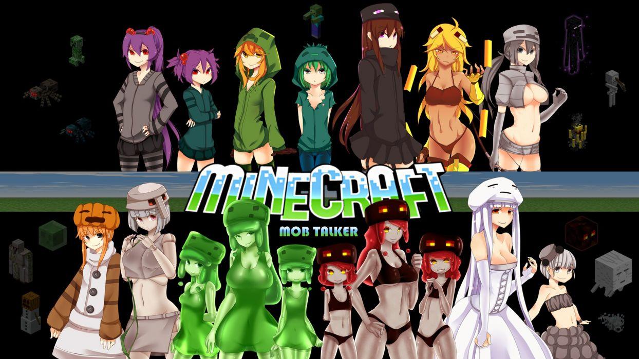 1244x700 Minecraft game anime wallpaperx1080