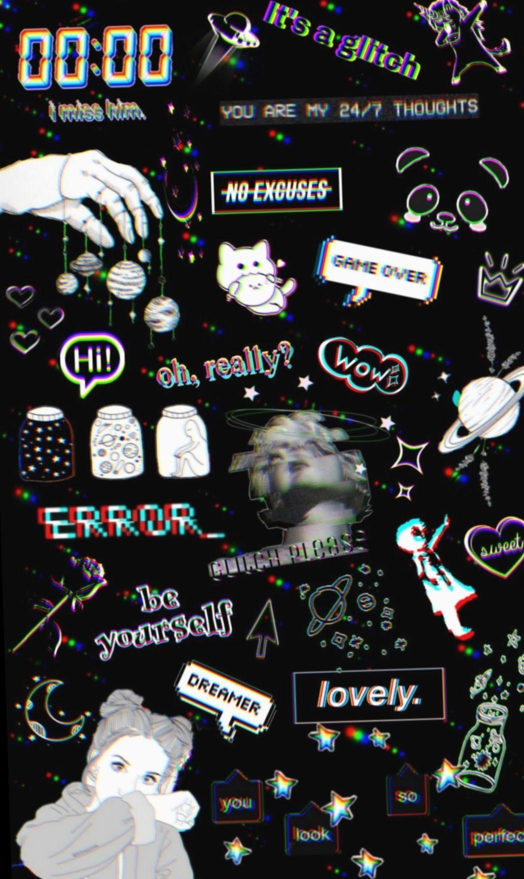 1048x1756 Anime Aesthetic Wallpaper Glitch #katsuki #bakugoucosplay #bakugoukatsukicosplay. Trippy wallpaper, Aesthetic iphone wallpaper