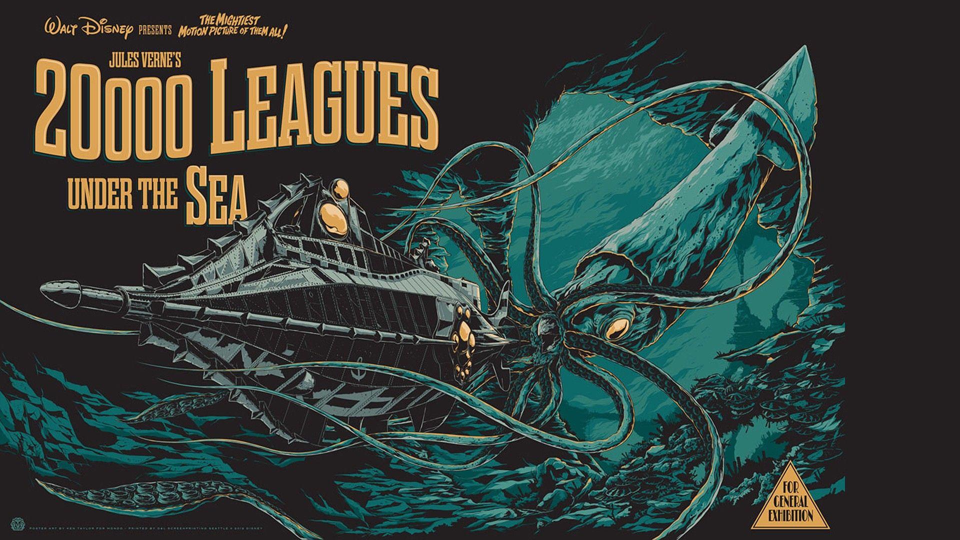 1920x1080 Leagues Under the Sea Disney Squid Giant Squid Submarine Underwater wallpaperx1080