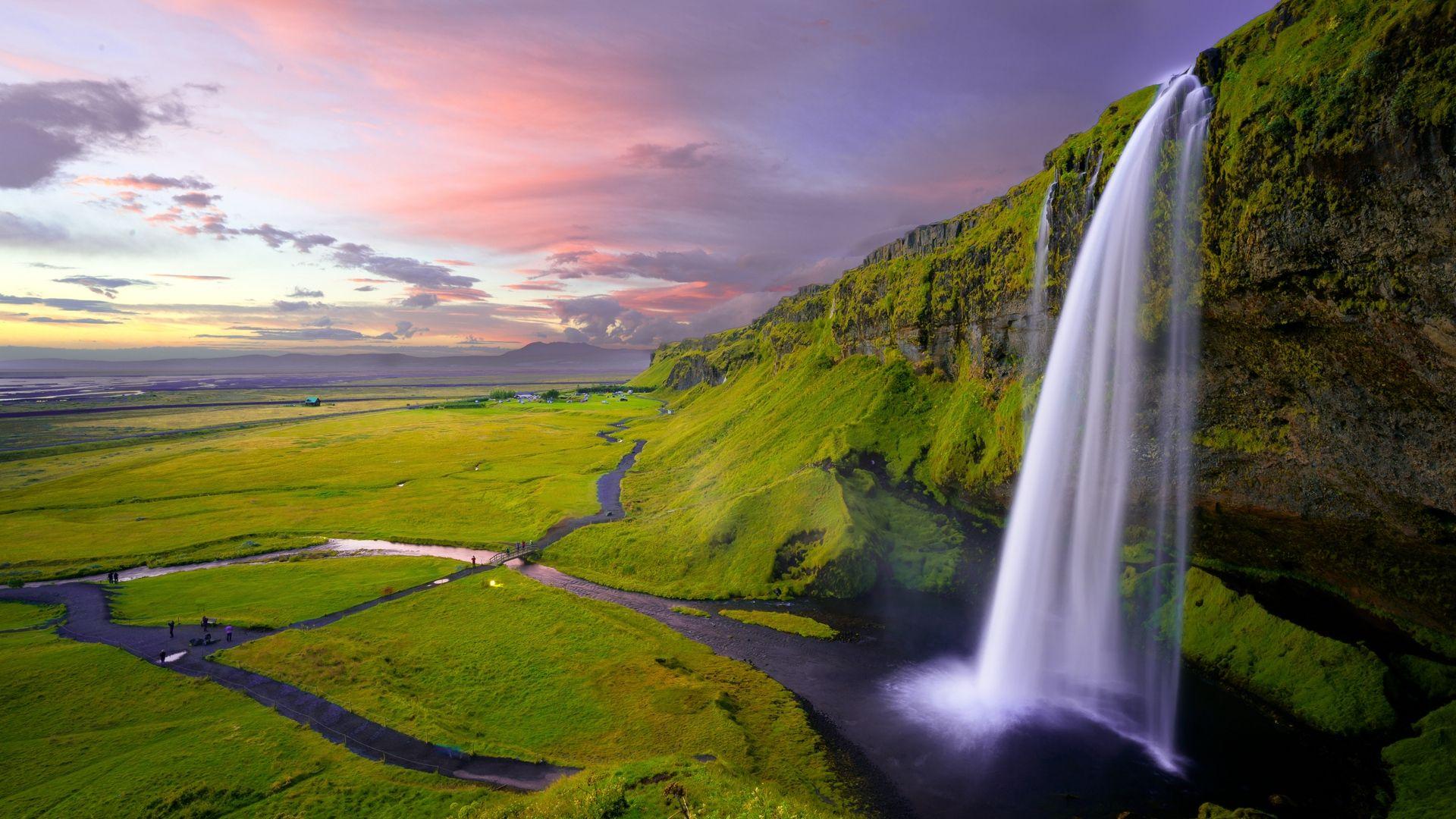 1920x1080 Seljalandsfoss Waterfall in Iceland View Wallpaper