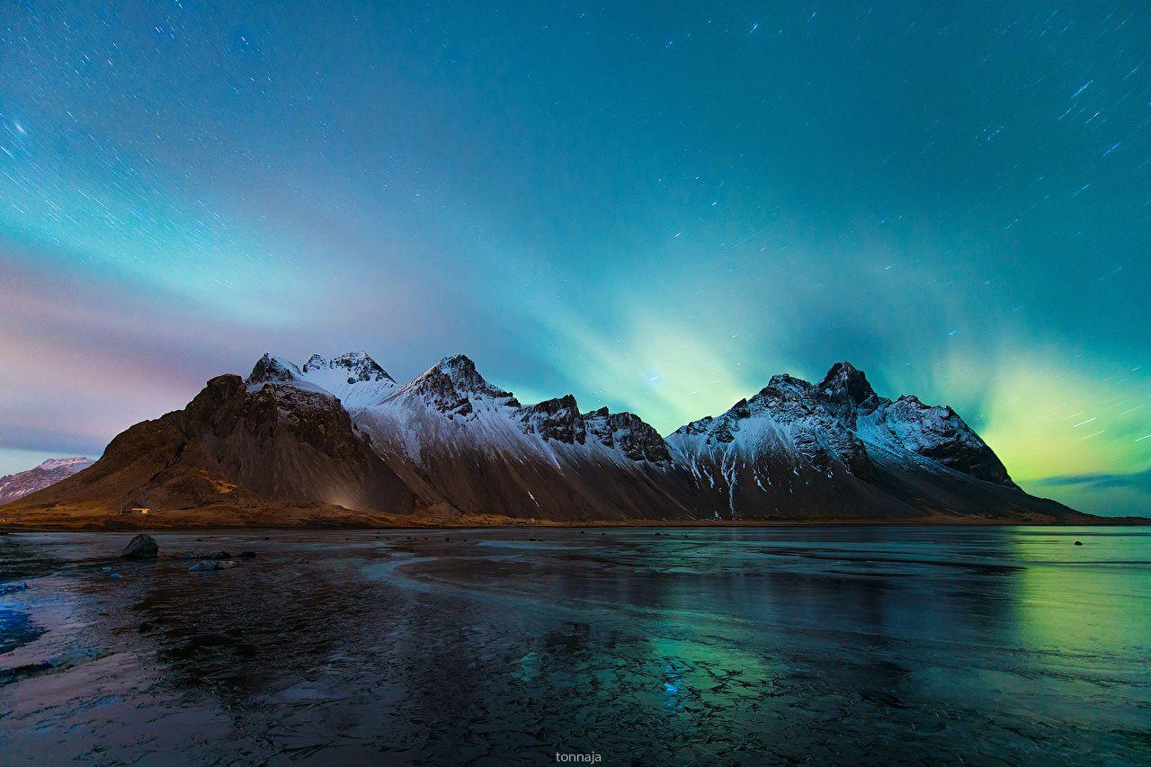 1280x853 Wallpaper Iceland Vestrahorn Stockksness Ice Nature Mountains Sky