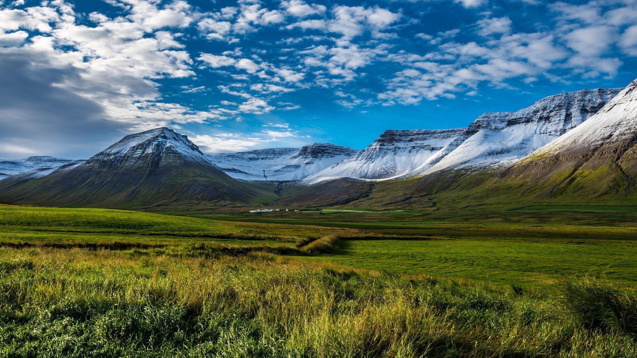 2048x1152 landscape, Nature, Mountains, Sky, Clouds, Iceland Wallpaper HD / Desktop and Mobile Background
