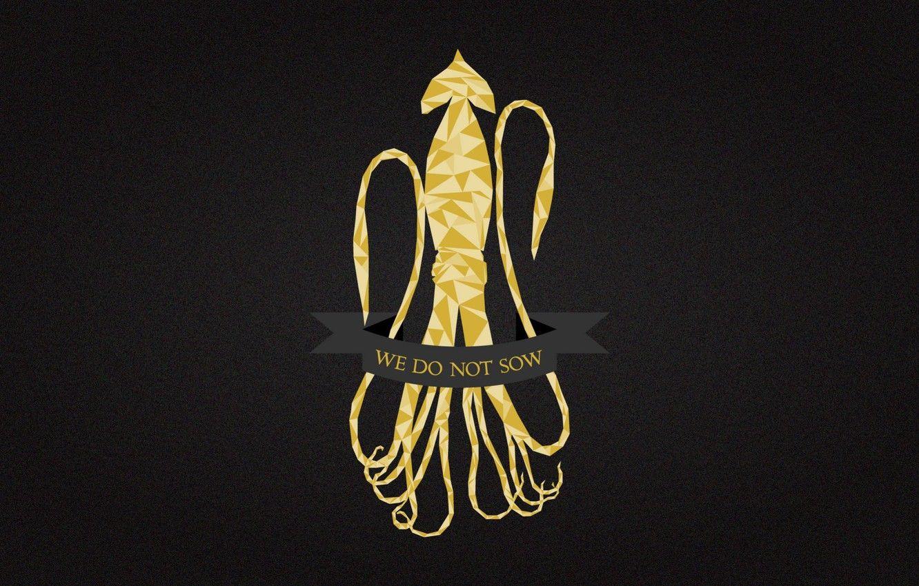 1332x850 Wallpaper gold, Game of Thrones, kraken, We Do Not Sow, House Greyjoy image for desktop, section минимализм