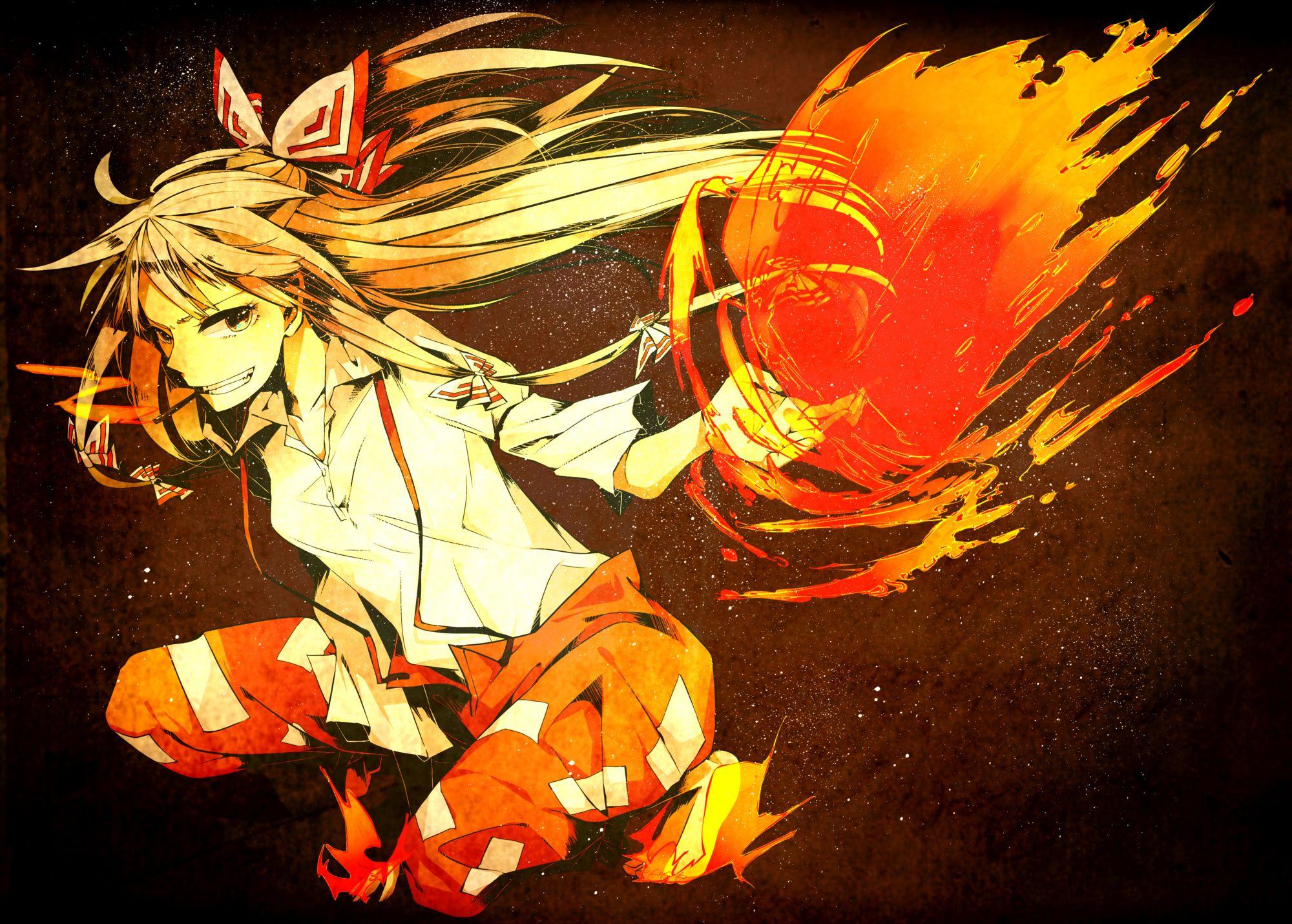 2000x1430 sorakura shikiji, touhou, fujiwara no mokou Wallpaper, HD Anime 4K Wallpaper, Image, Photo and Background