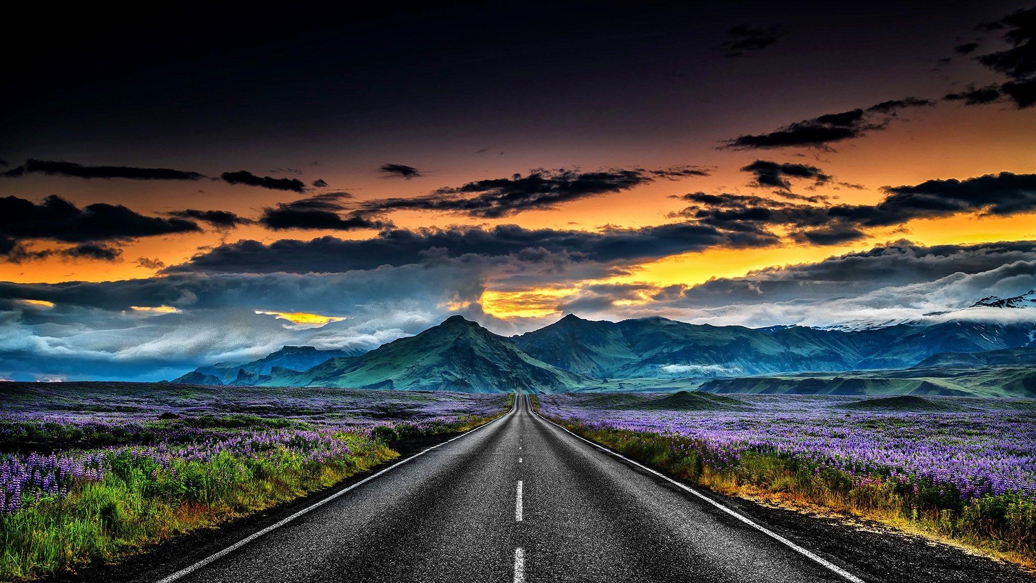 2048x1152 Iceland Landscapes Road Wallpaper, HD Nature 4K Wallpaper, Image, Photo and Background