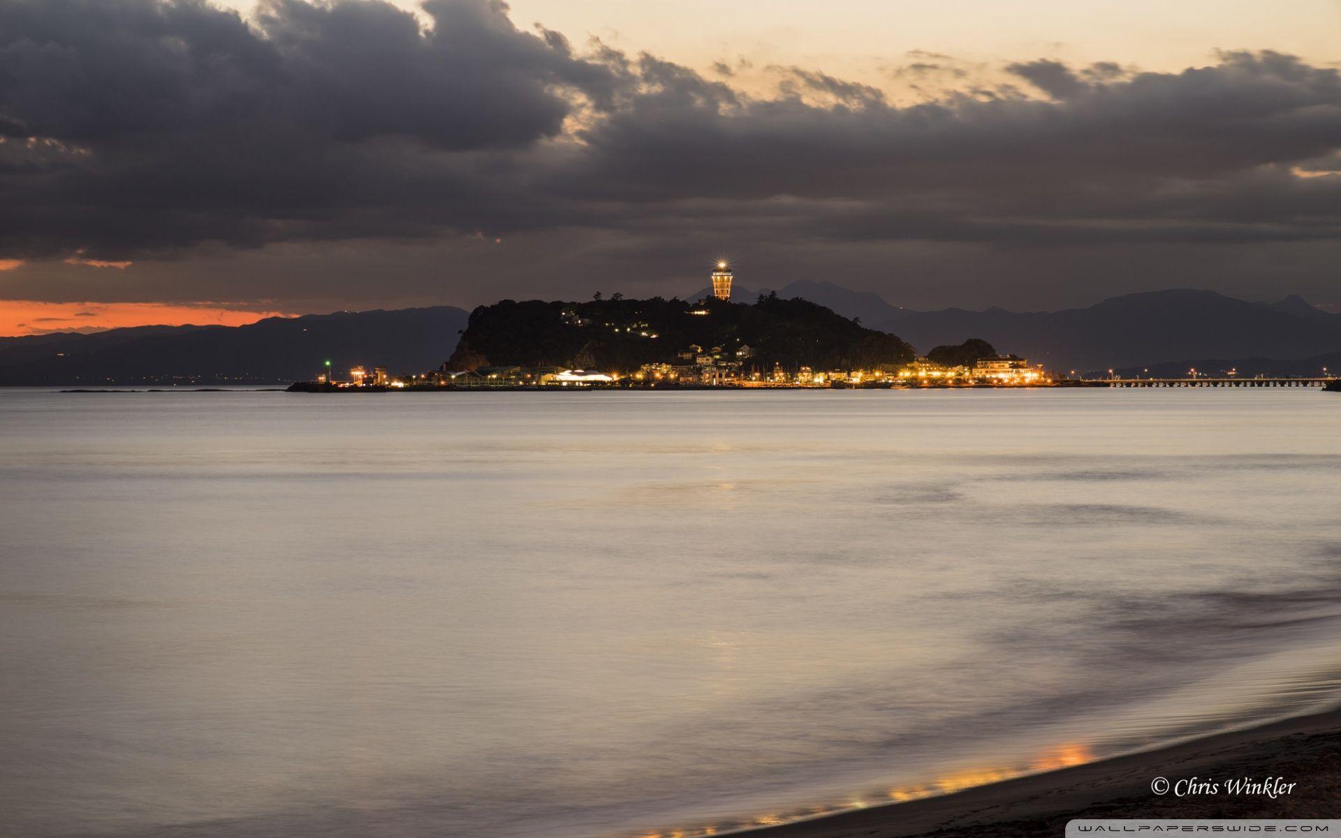 1920x1200 Enoshima Beach at Night, Japan Ultra HD Desktop Background Wallpaper for 4K UHD TV : Widescreen & UltraWide Desktop & Laptop : Tablet