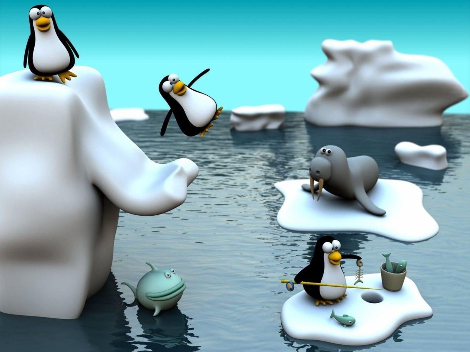 1600x1200 abstract penguins 3D 1600x1200 wallpaper High Quality Wallpaper, High Definition Wallpaper