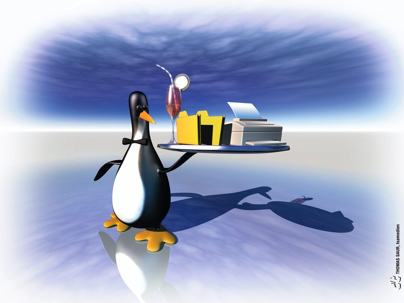 1600x1200 Digital Arts: 3D Illustrations Linux Penguin Illustration 1600x1200 NO.11 Desktop Wallpaper