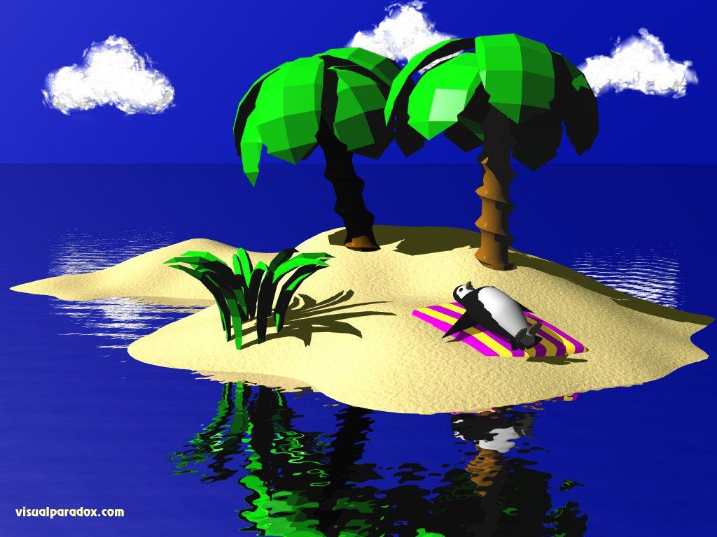 1024x768 Free 3D Wallpaper 'Vacation' 1024x768