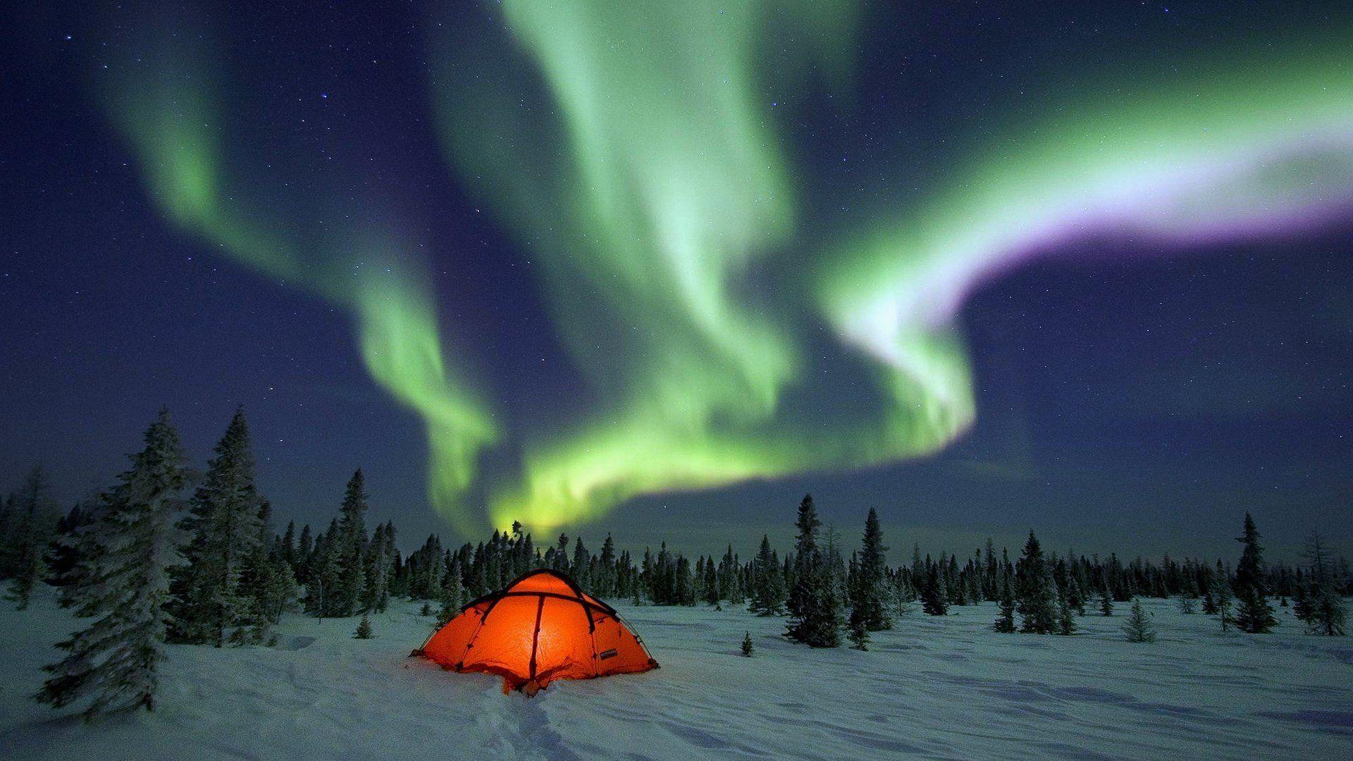 1920x1080 Alaska Northern Lights Camping